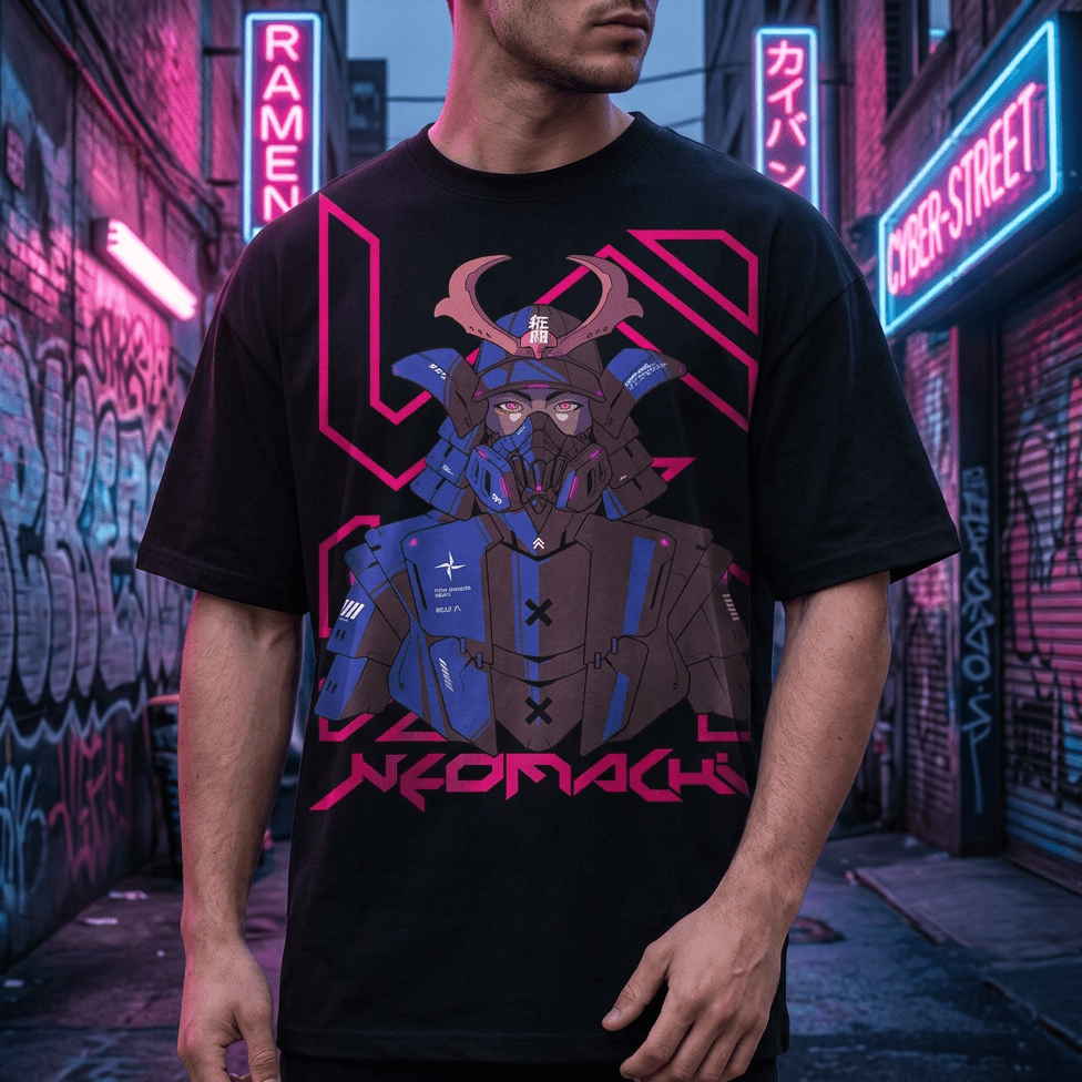 5AMUR41: T - SHIRT - NEOMACHI - Cyberpunk - Techwear - Gaming