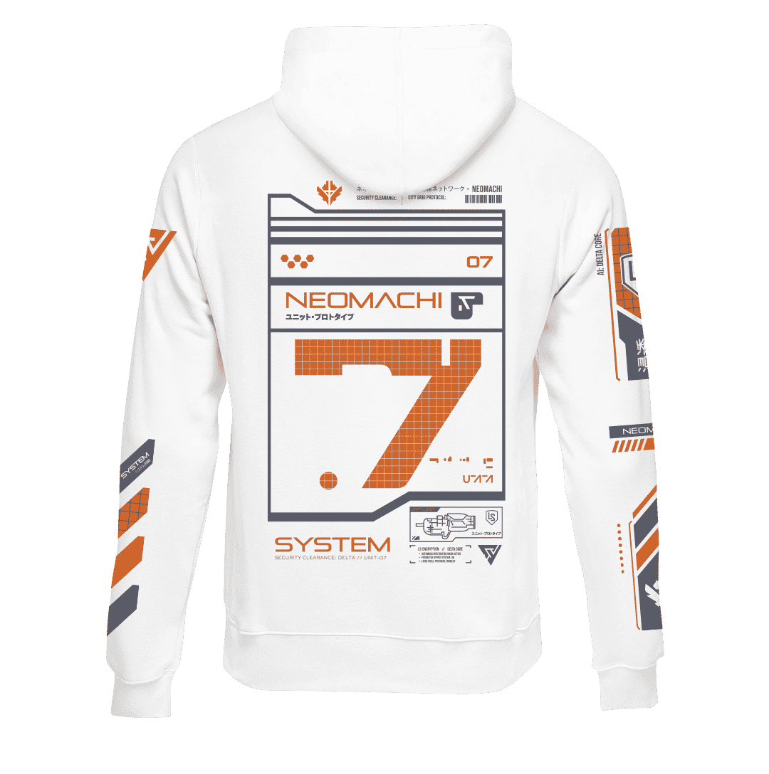 SYSTEM 7 retro-futuristic interface hoodie, view 6