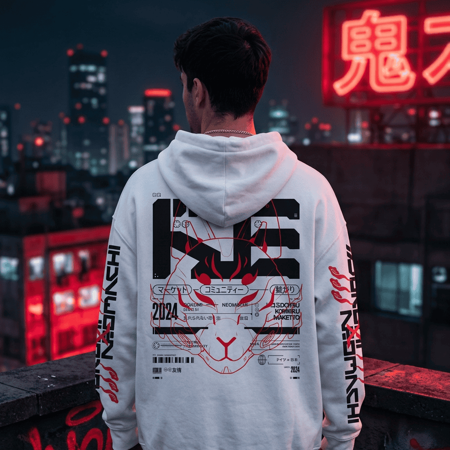 DKMIxNM DoKomi collab cyberpunk zip hoodie by NEOMACHI