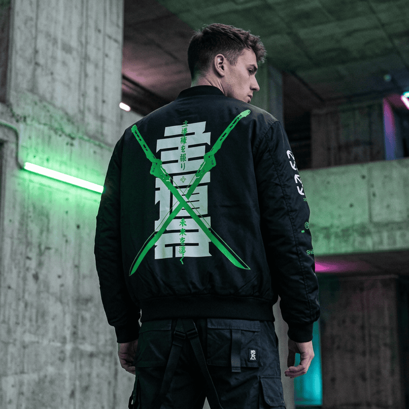 LEAD kanji premium bomber jacket, view 2