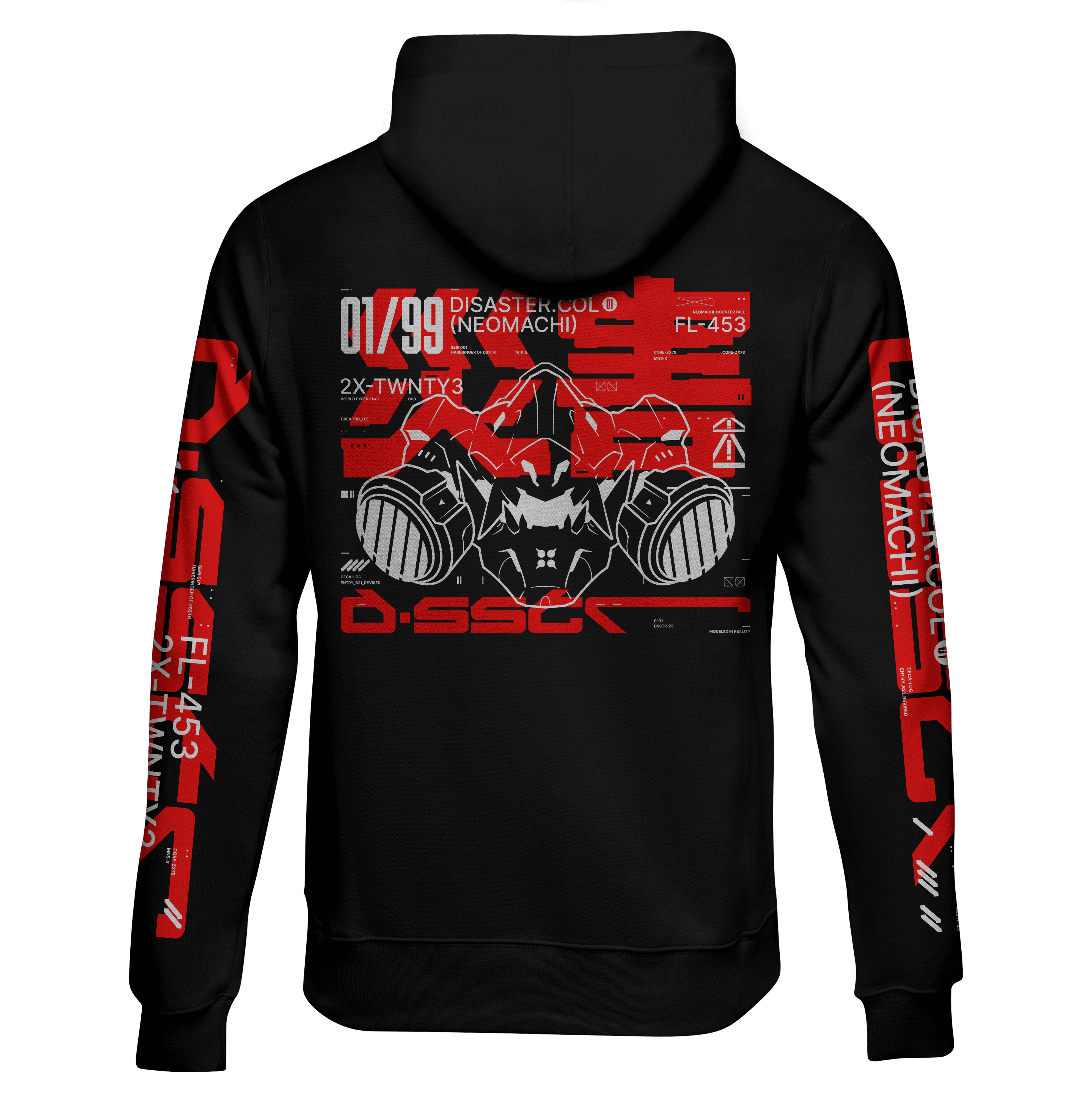 OROCHI ZIP HOODIE Cyberpunk Black Back