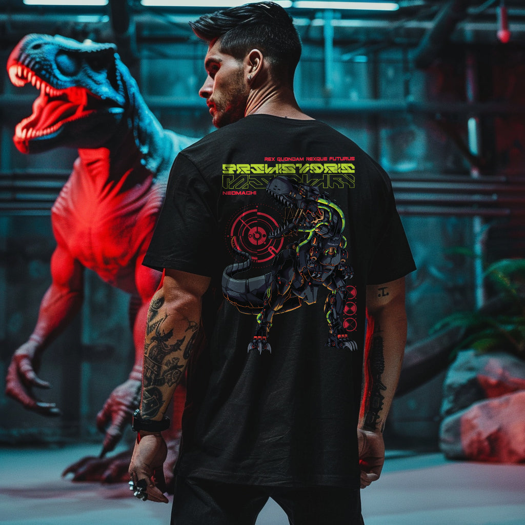 TREX techwear cyberpunk t-shirt black