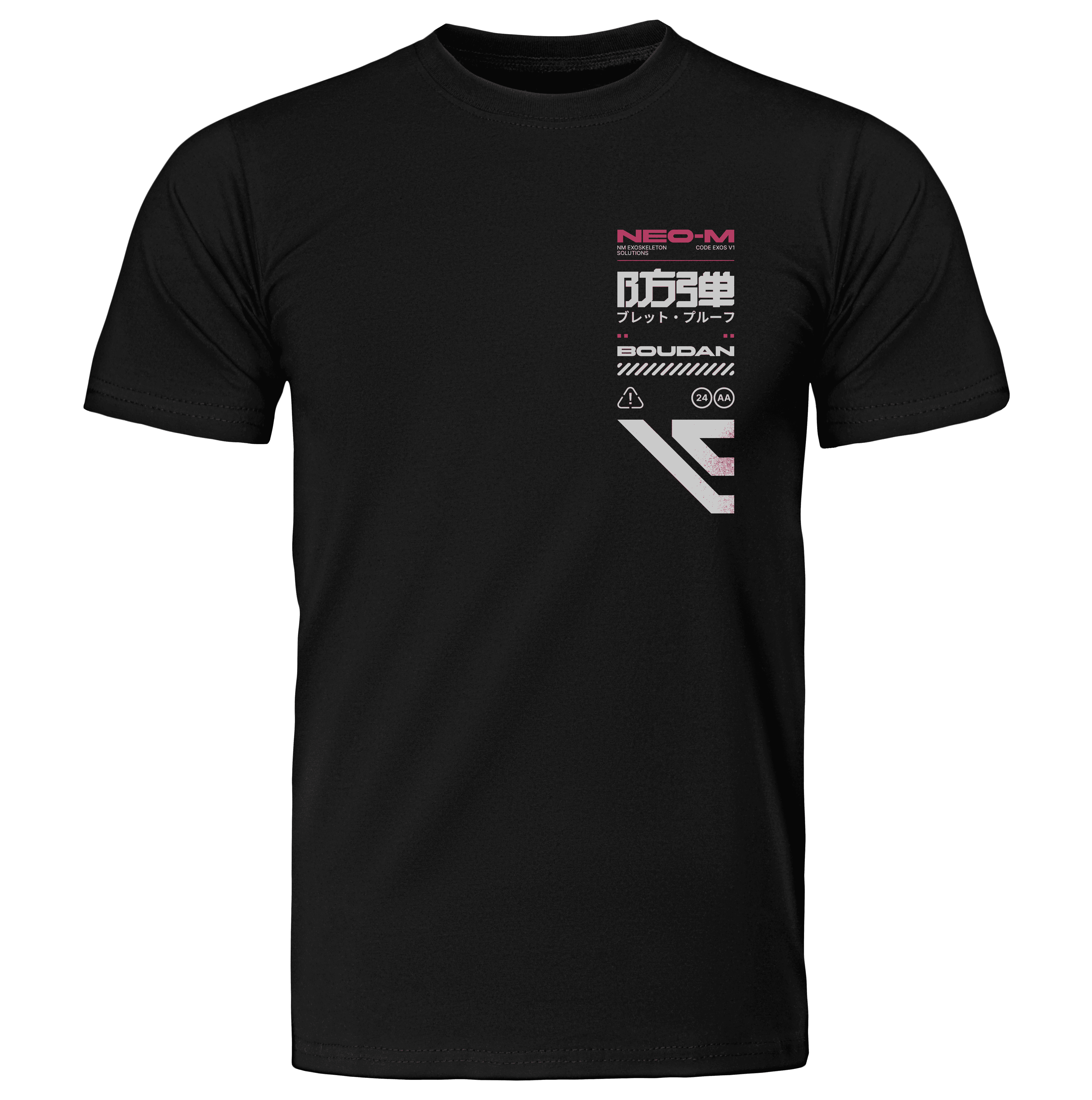 BLLTPRF cyberpunk techwear t-shirt black front