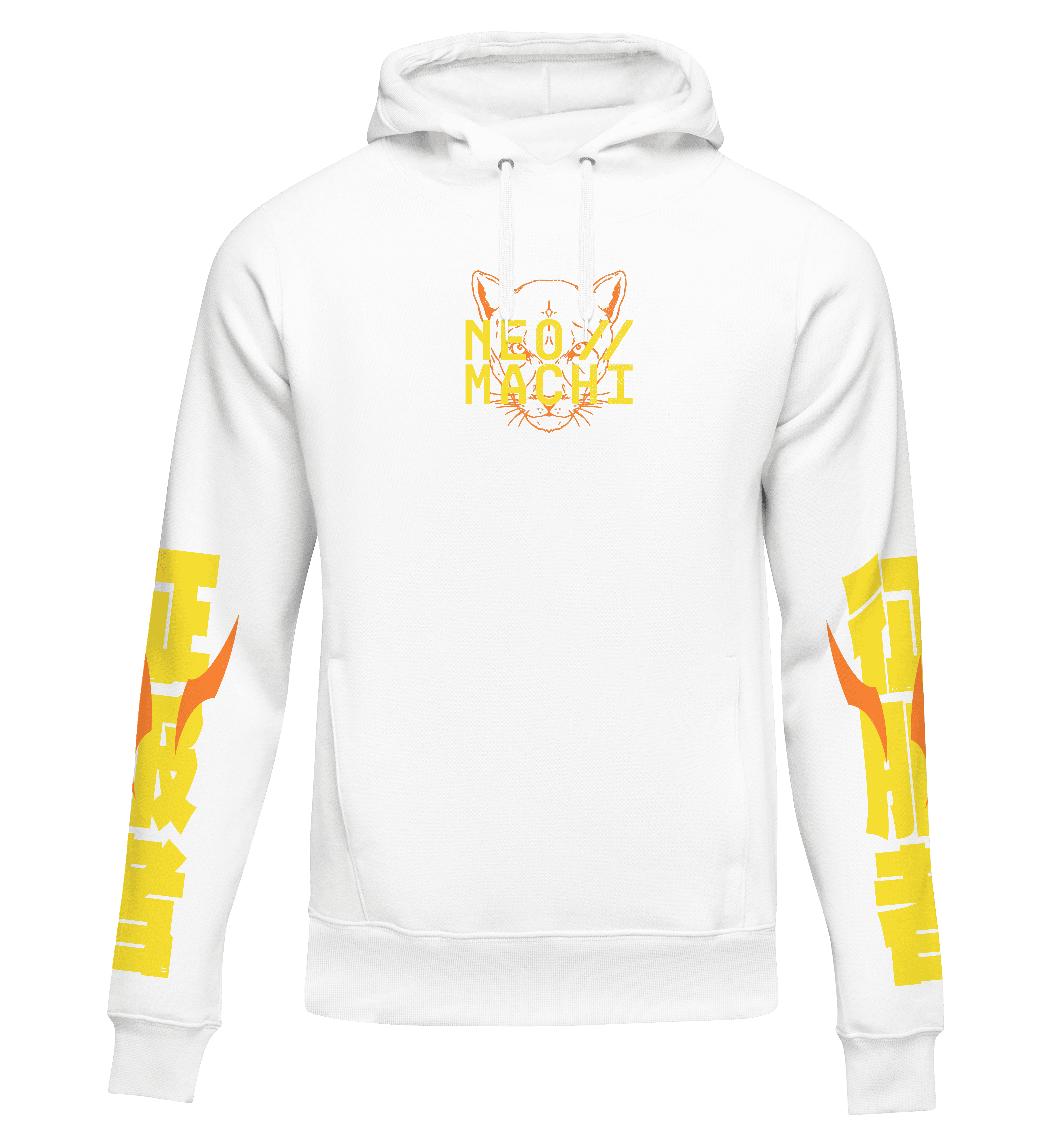 NEOMACHI CYBERPUNK YASEI HOODIE VAPORWARE front white