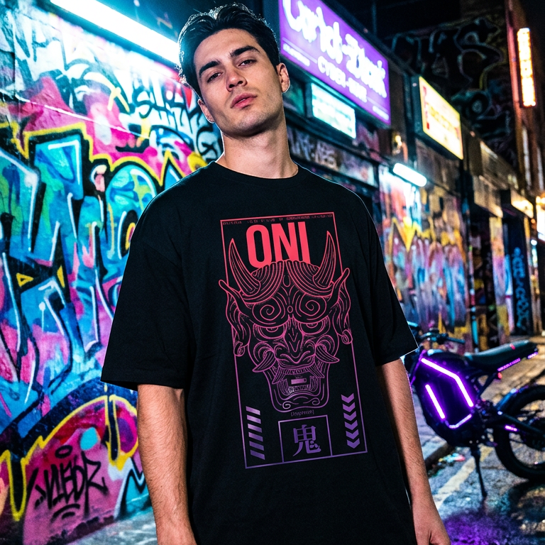 AKUMA: T - SHIRT - NEOMACHI - Cyberpunk - Techwear - Gaming