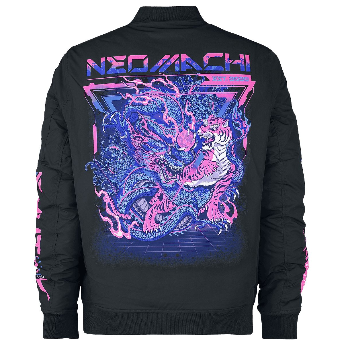 Battoru Jacket - Black - back - cyberpunk sweaters - Neomachi