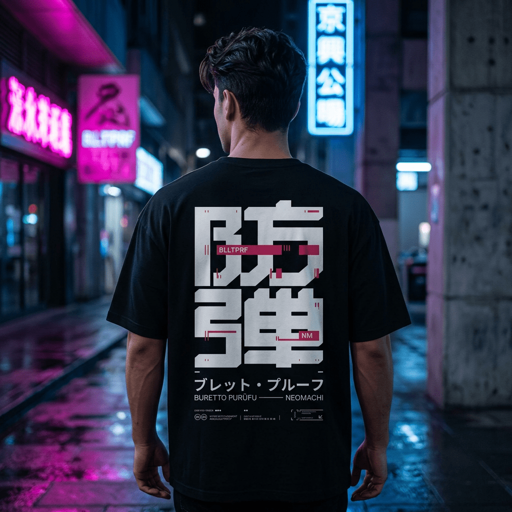 BLLTPRF: T - SHIRT - NEOMACHI - Cyberpunk - Techwear - Gaming
