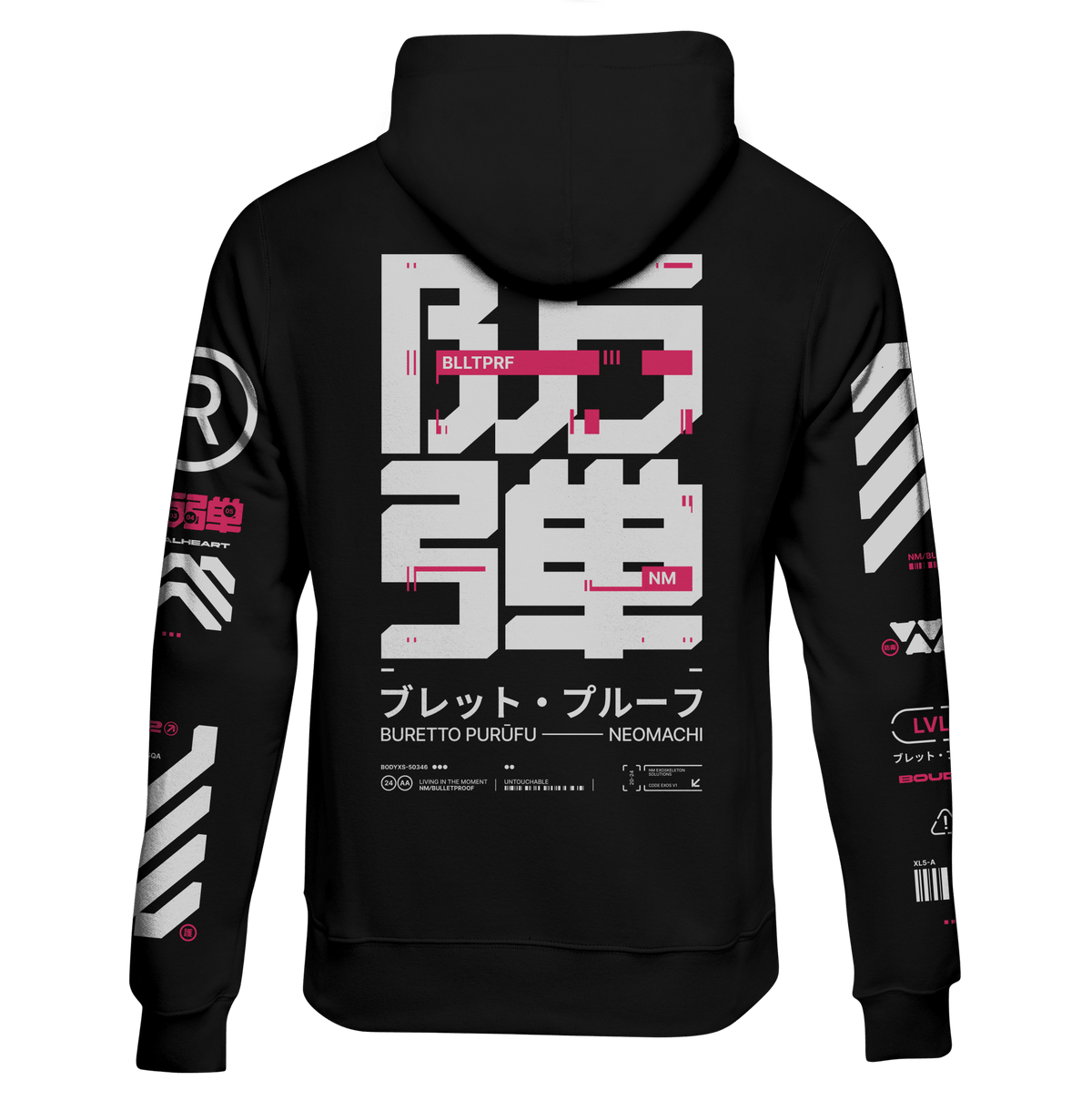 BLLTPRF: ZIP HOODIE - NEOMACHI - Cyberpunk - Techwear - Gaming