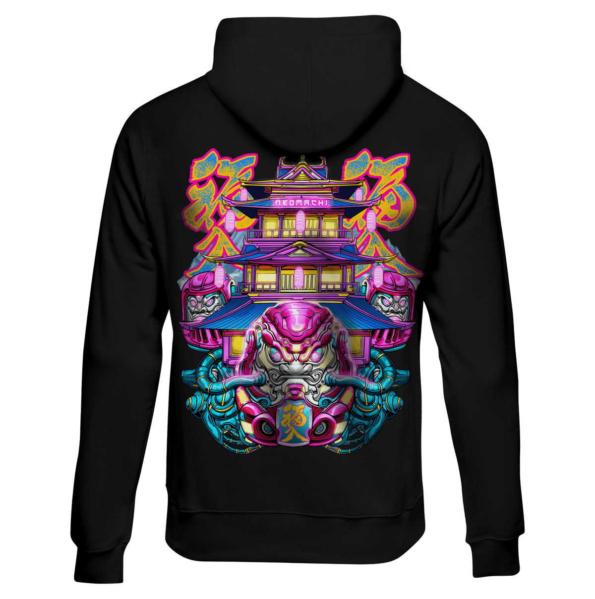 DARUMA doll cyberpunk hoodie by NEOMACHI