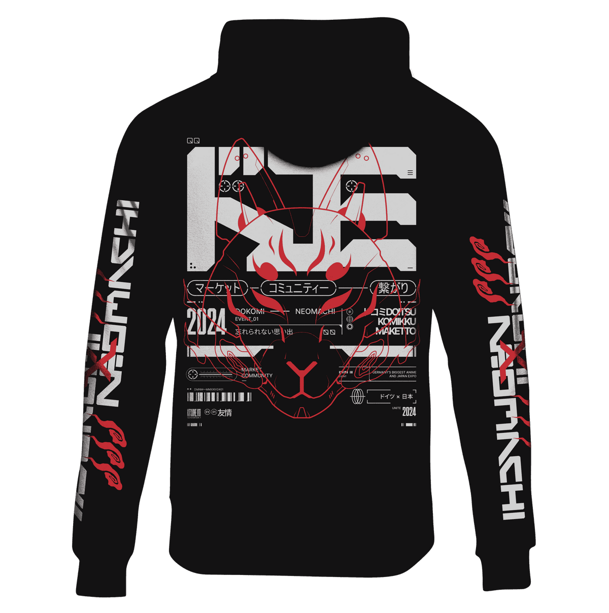 DKMIxNM: ZIP HOODIE - NEOMACHI - Cyberpunk - Techwear - Gaming