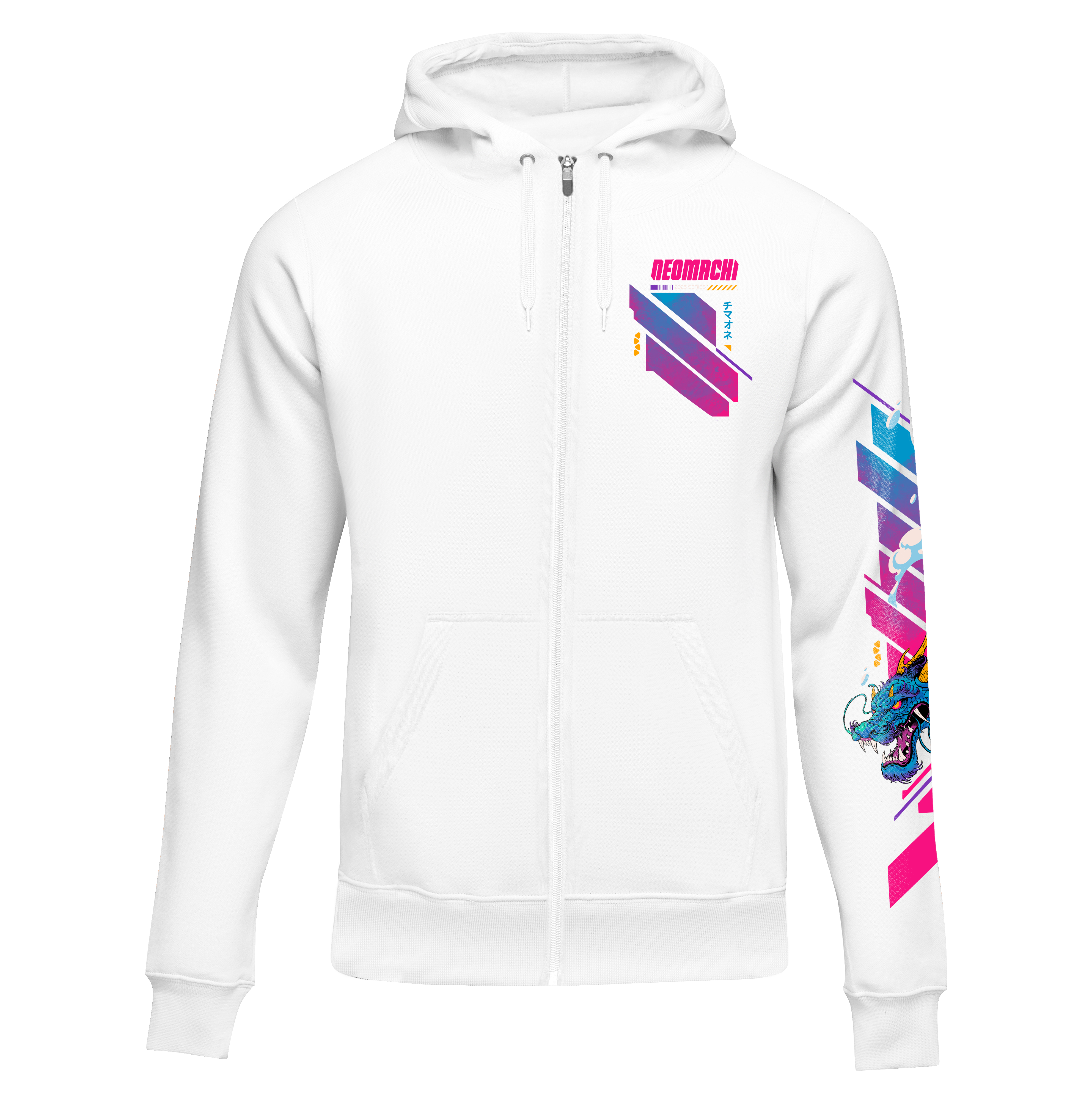 RYUU ZIP HOODIE Cyberpunk White