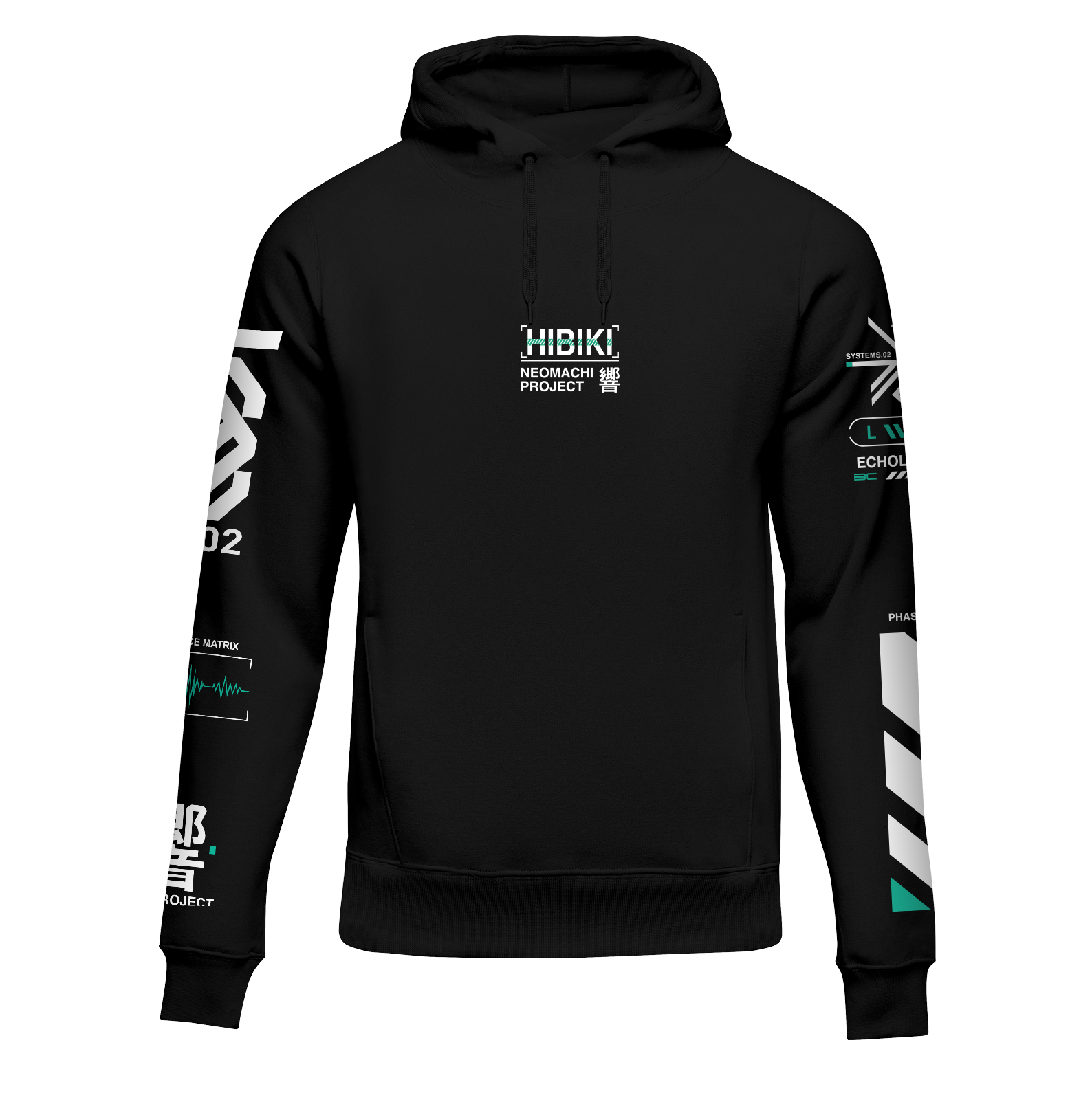 HIBIKI HOODIE Cyberpunk Black