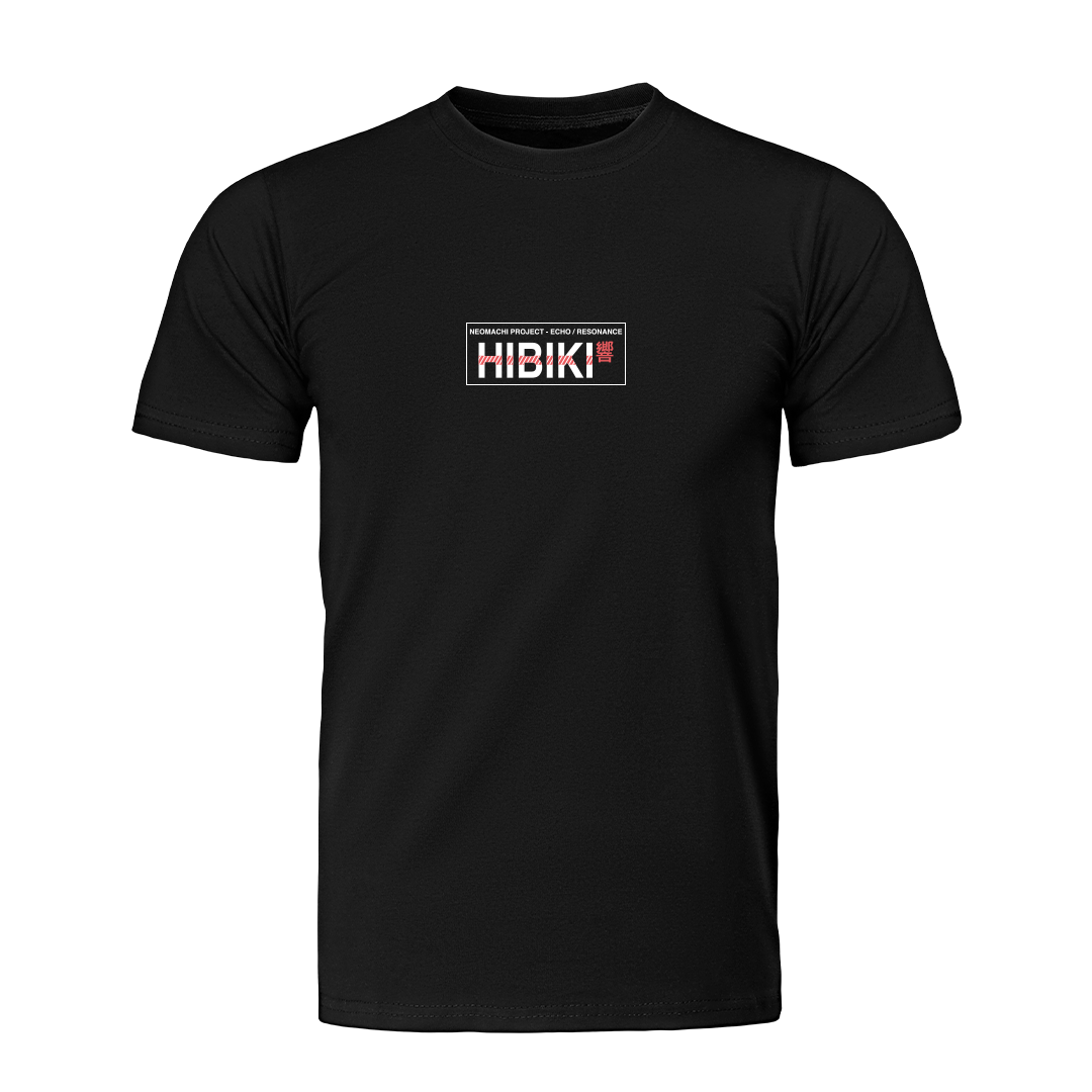 HIBIKI echo kanji cyberpunk t-shirt, black pink front