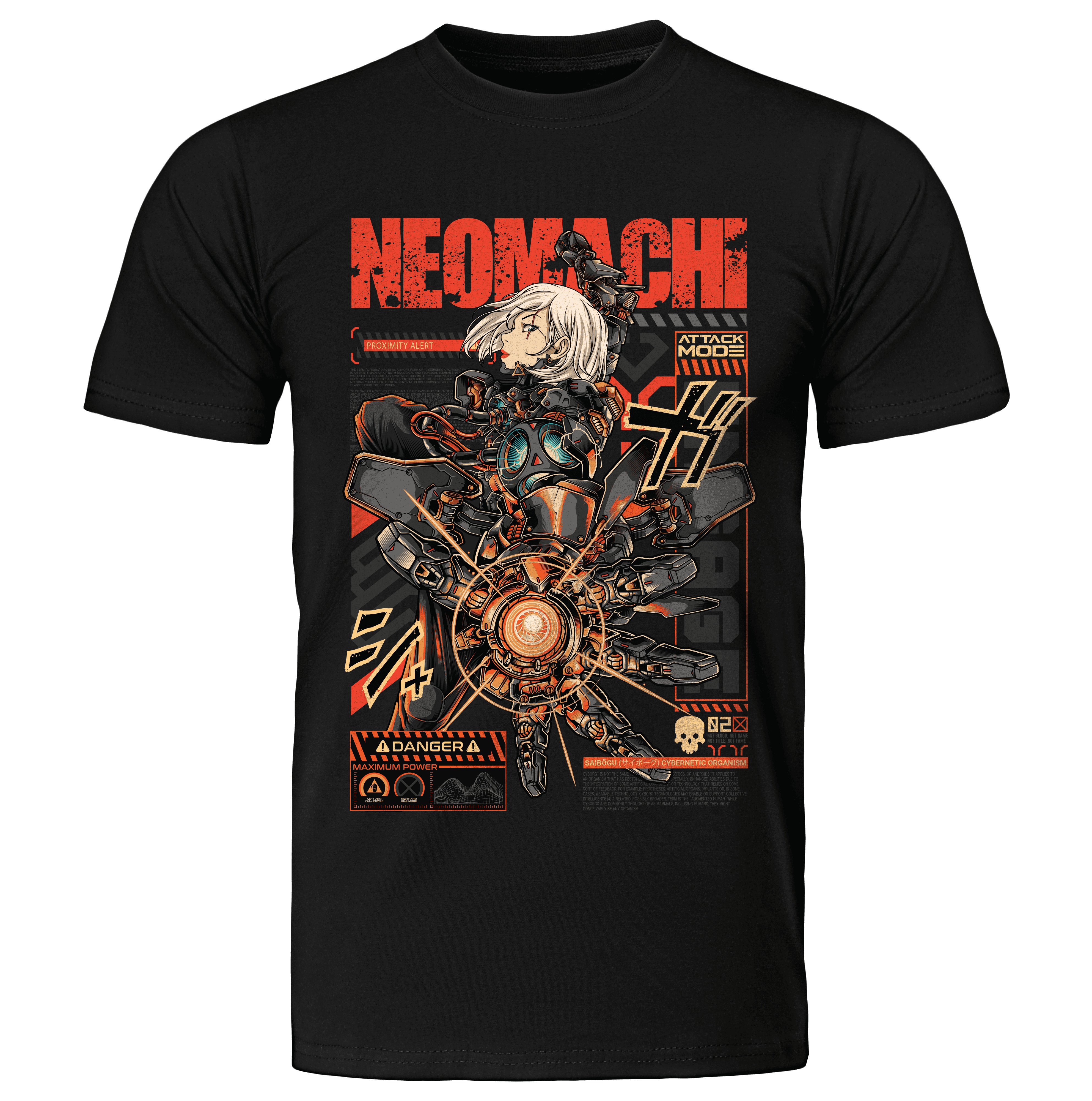 CYBORG T-Shirt Cyberpunk Black