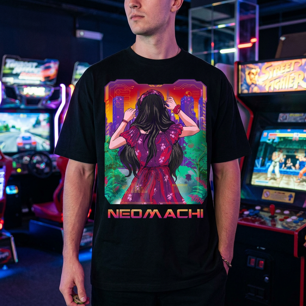 FIKUSHON: T - SHIRT - NEOMACHI - Cyberpunk - Techwear - Gaming
