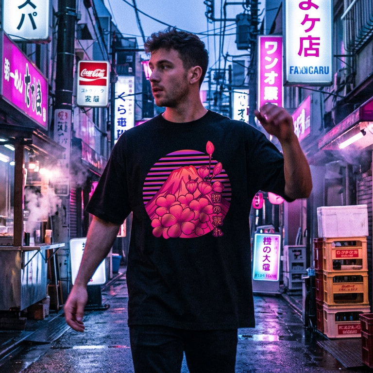 FUJI: T - SHIRT - NEOMACHI - Cyberpunk - Techwear - Gaming