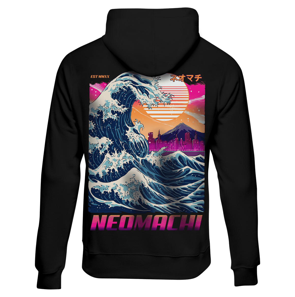 KANAGAWA great wave cyberpunk hoodie by NEOMACHI
