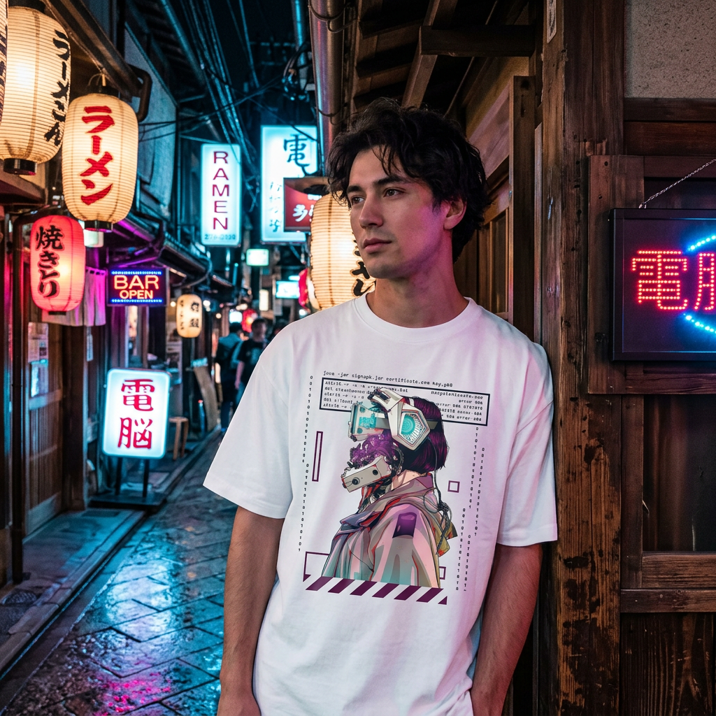 SAIBŌGU: T - SHIRT - NEOMACHI - Cyberpunk - Techwear - Gaming