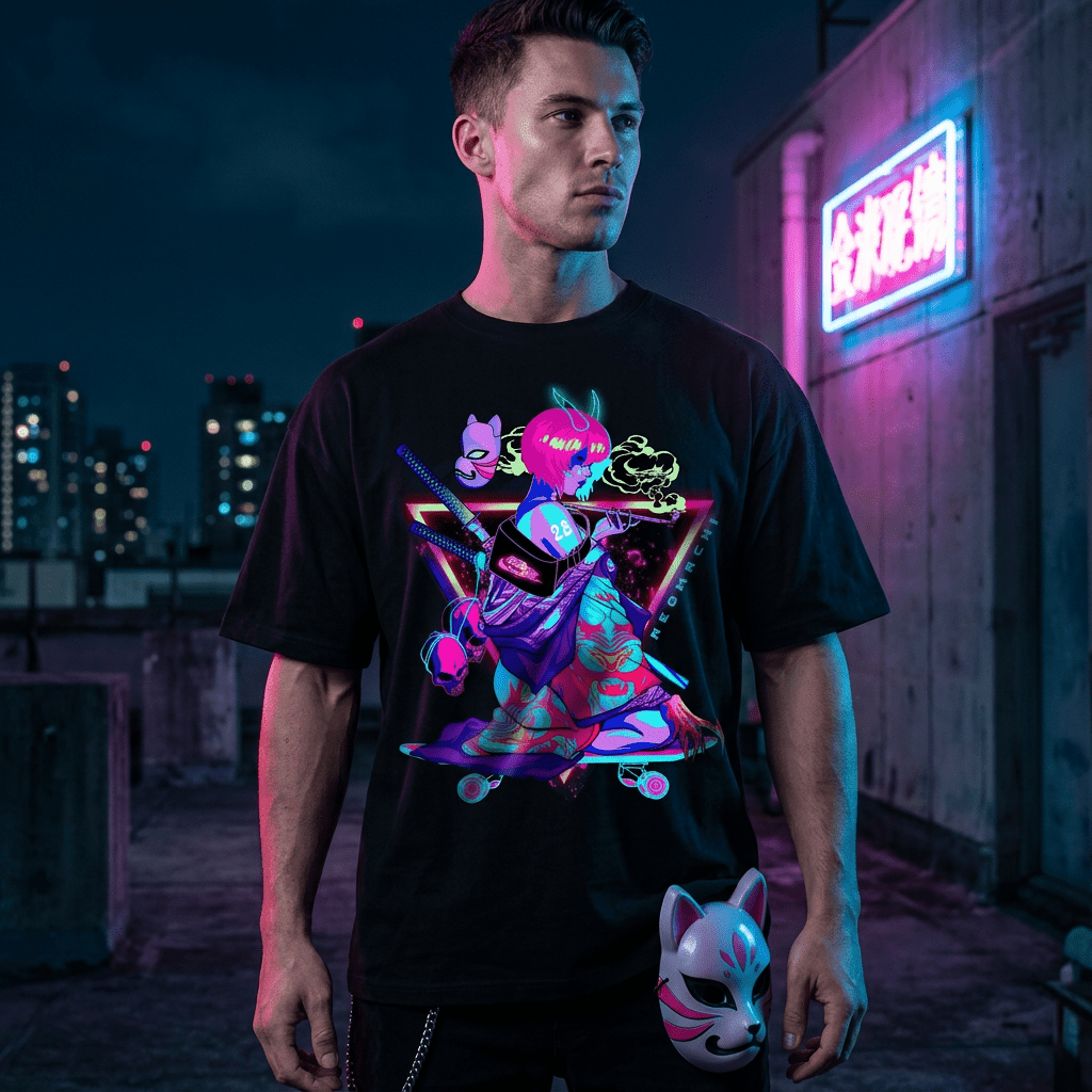 SUKĒTĀ: T - SHIRT - NEOMACHI - Cyberpunk - Techwear - Gaming