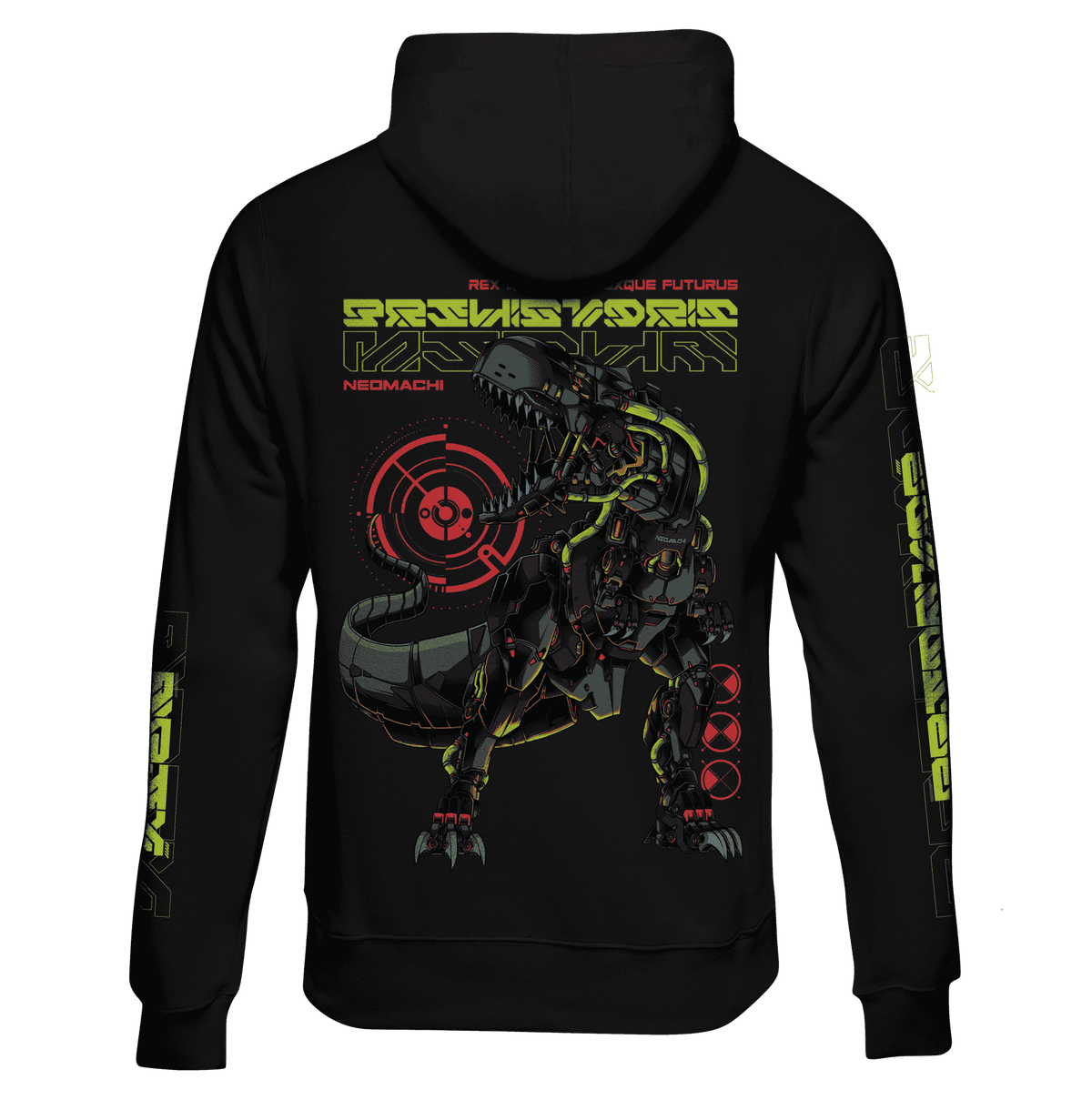 T-REX cyberpunk dinosaur hoodie by NEOMACHI