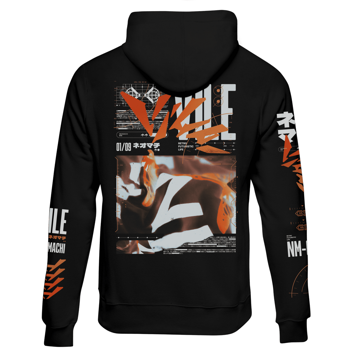 VILE: ZIP HOODIE - NEOMACHI - Cyberpunk - Techwear - Gaming