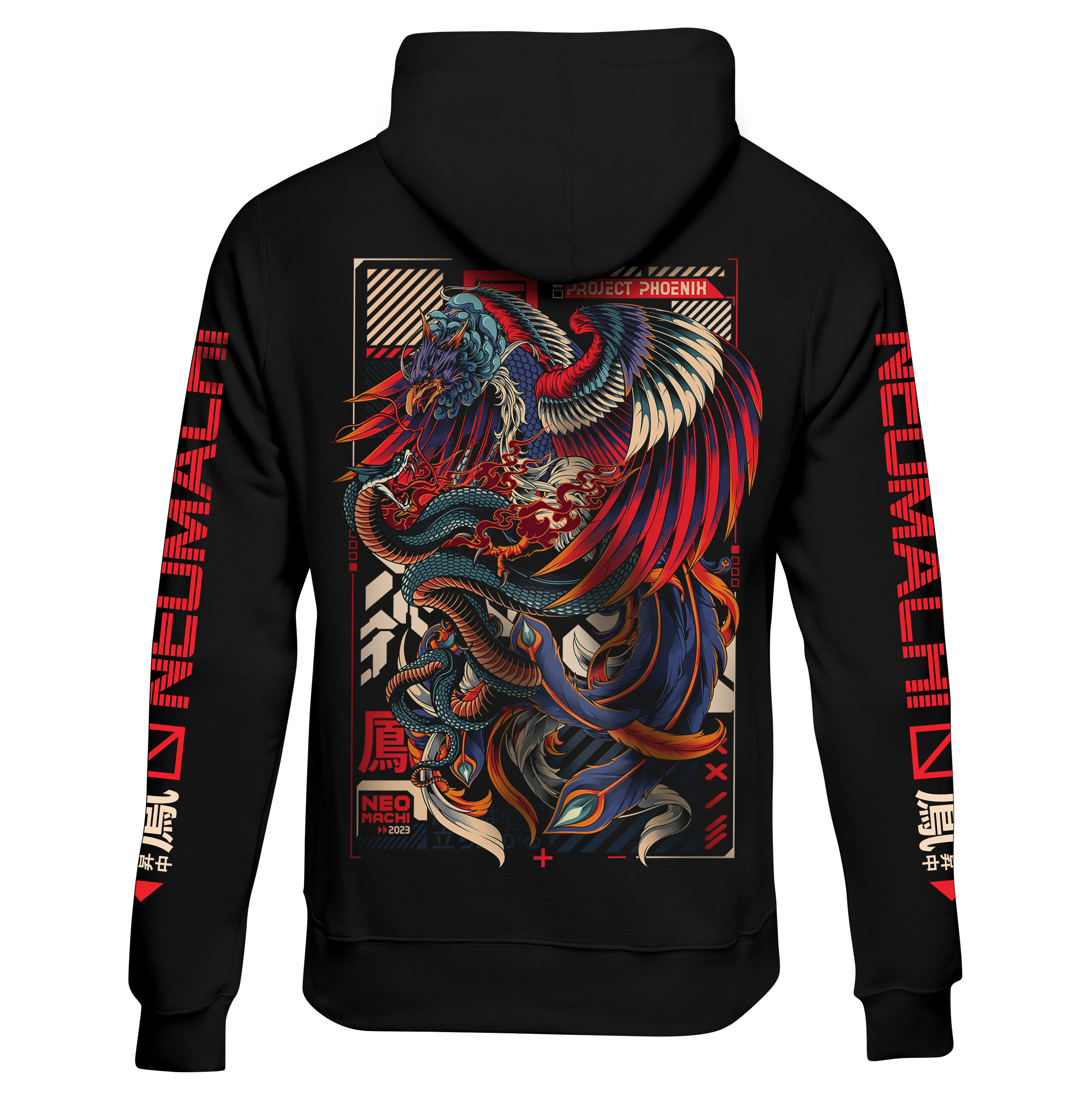 NEOMACHI FUSHICHO ZIP HOODIE Cyberpunk Black