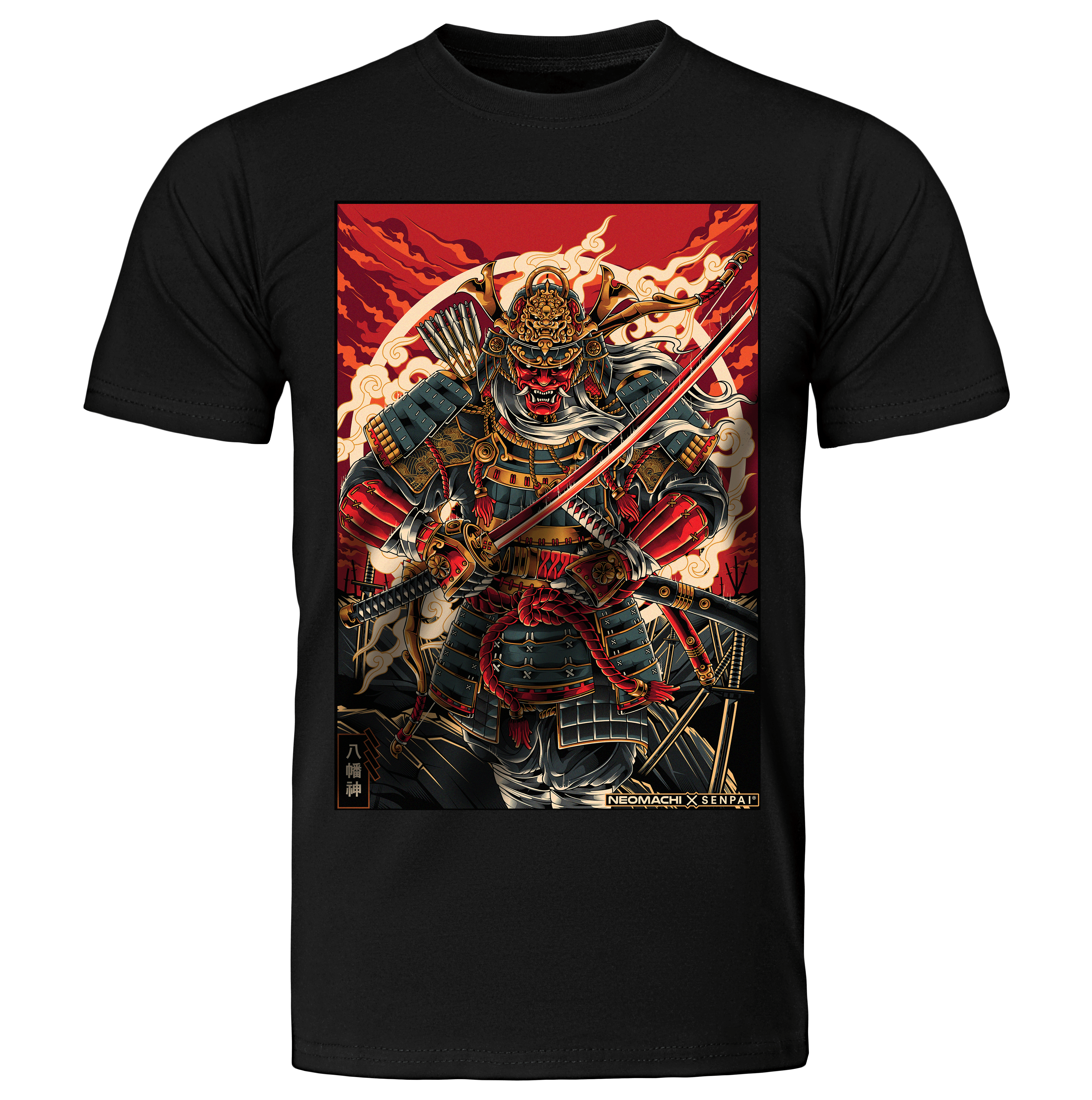 HACHIMAN T-shirt Cyberpunk Black