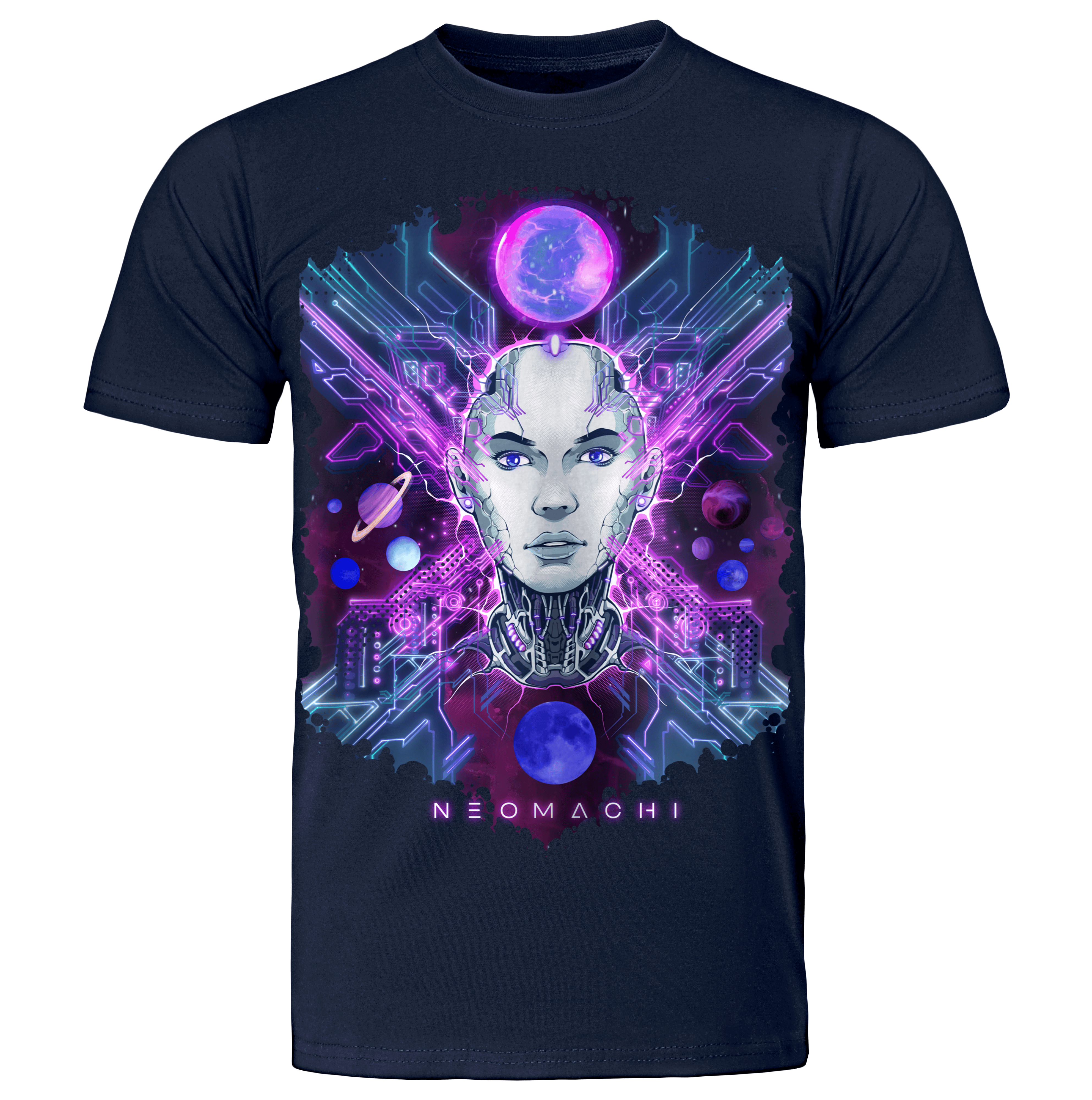 DARKNETRA - Cyberpunk | vaporware | Japanese T-shirt | Navy