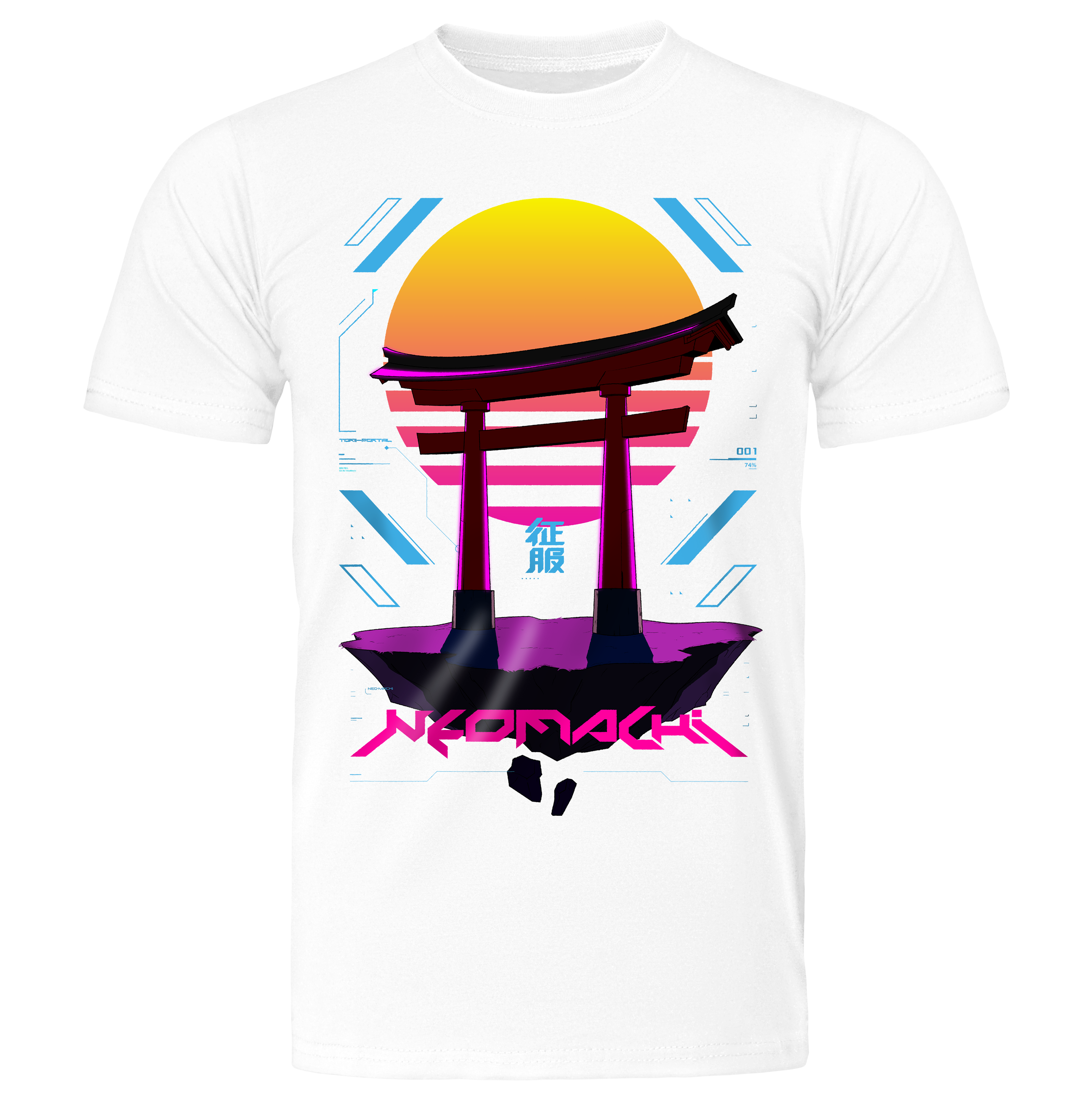TORII: T-SHIRT - White - Front - cyberpunk t-shirt - Neomachi