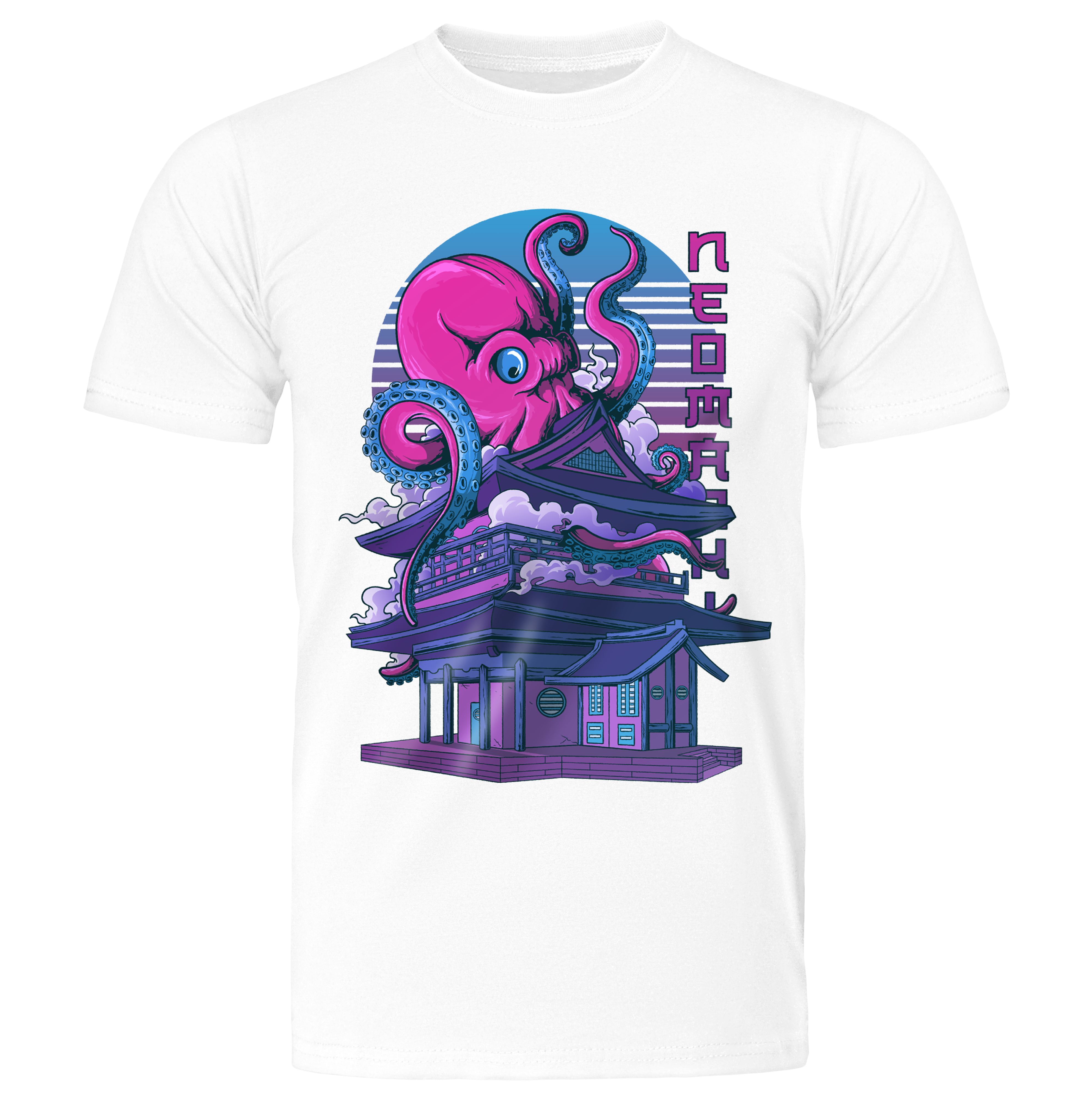 TAKOYAKI: T-SHIRT - White - Front - cyberpunk t-shirt - Neomachi