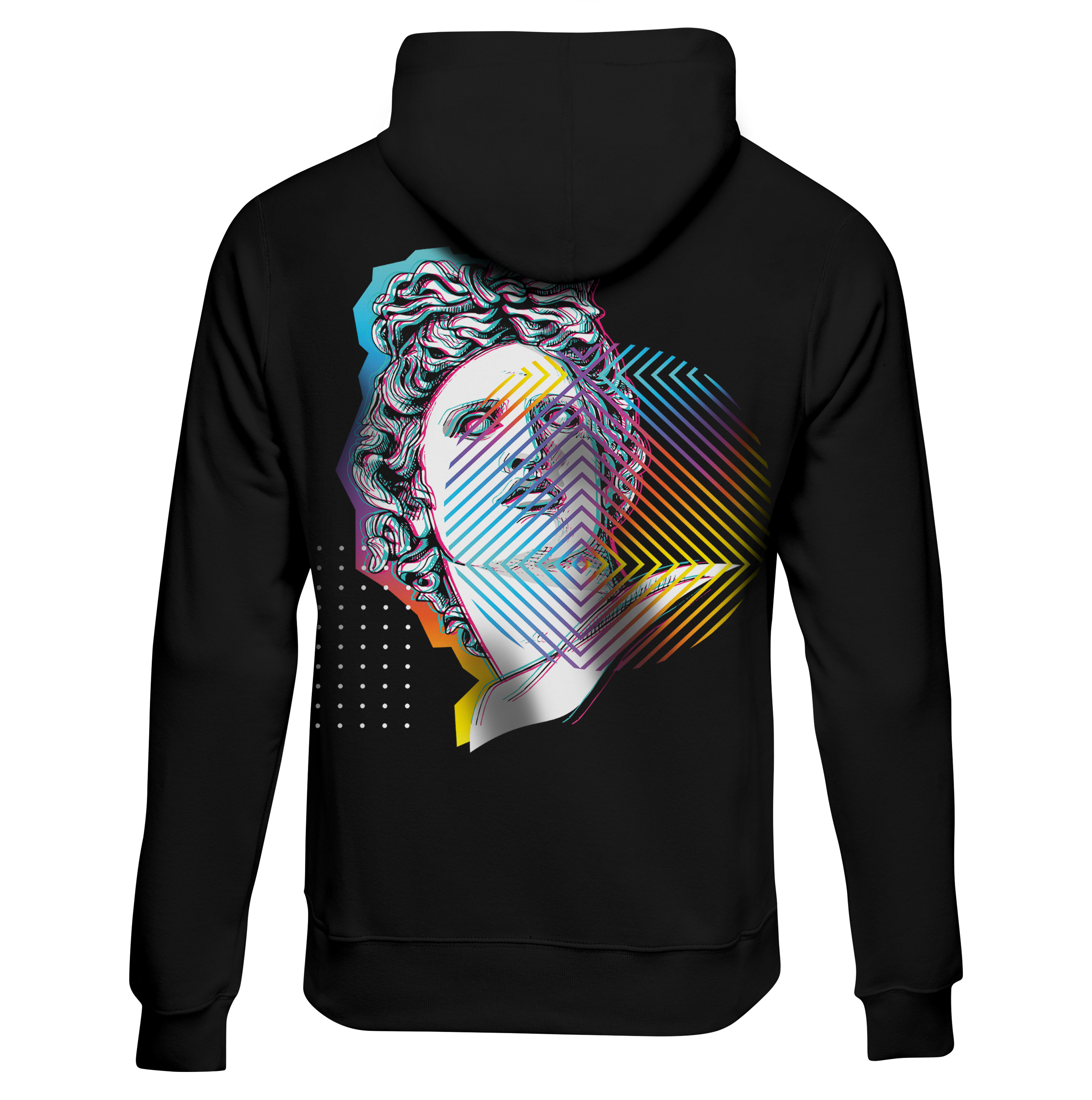 DEBIDO HOODIE- Black - Back - cyberpunk HOODIE - Neomachi