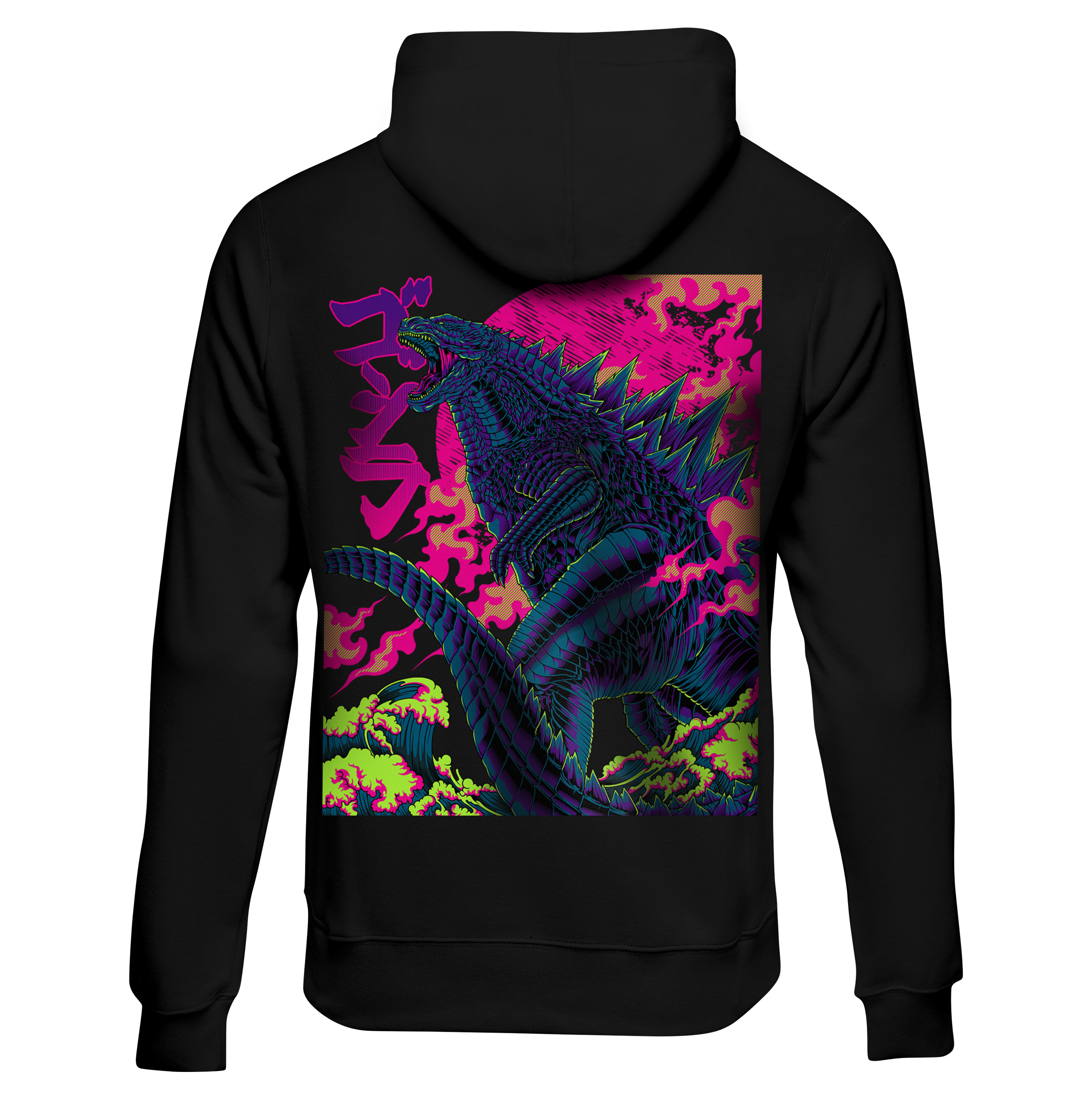 Gojira Hoodie - Black - Back - cyberpunk Hoodie - Neomachi