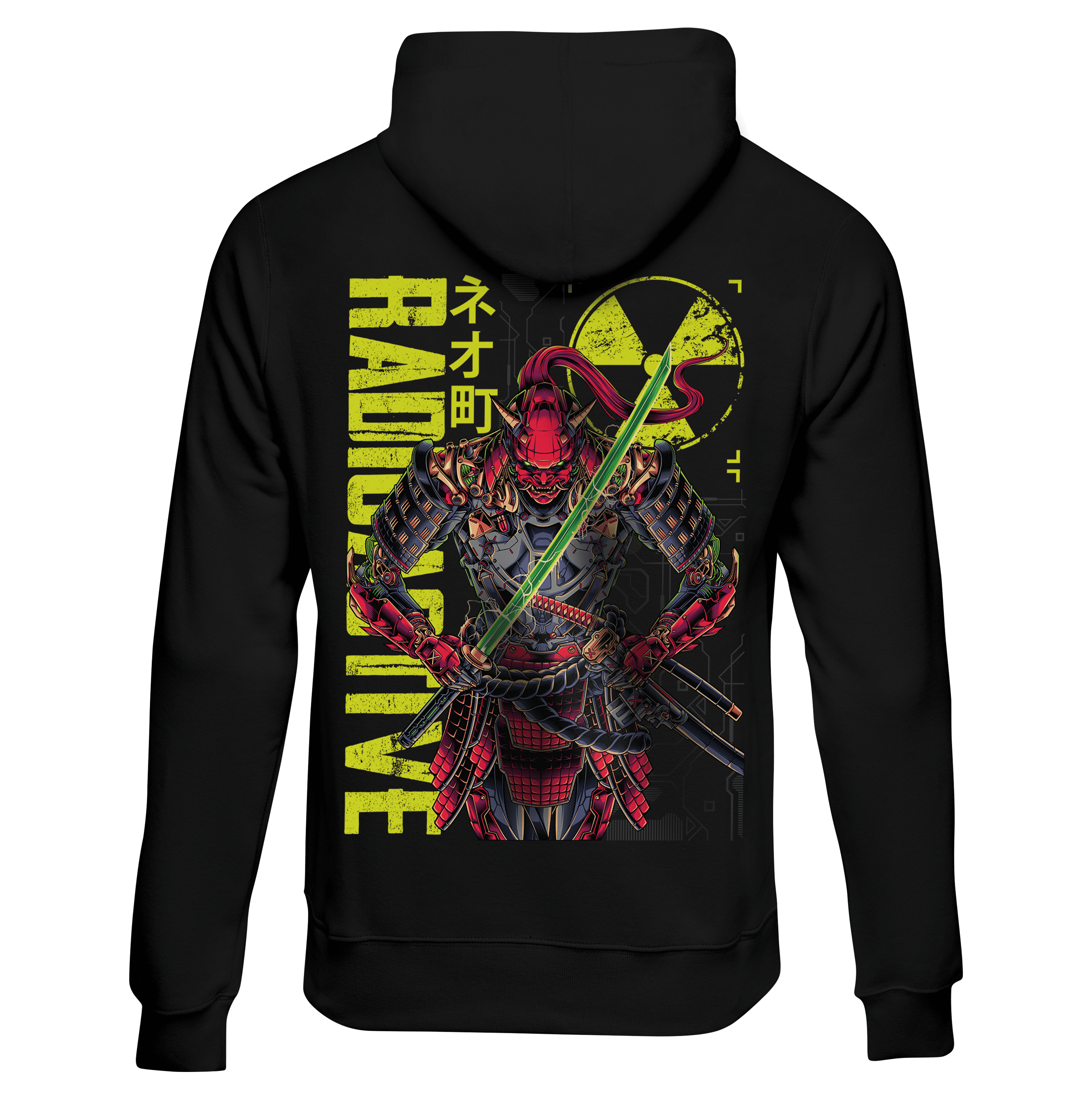 Hoshasei hoodie - Black - Back - cyberpunk Hoodie - Neomachi