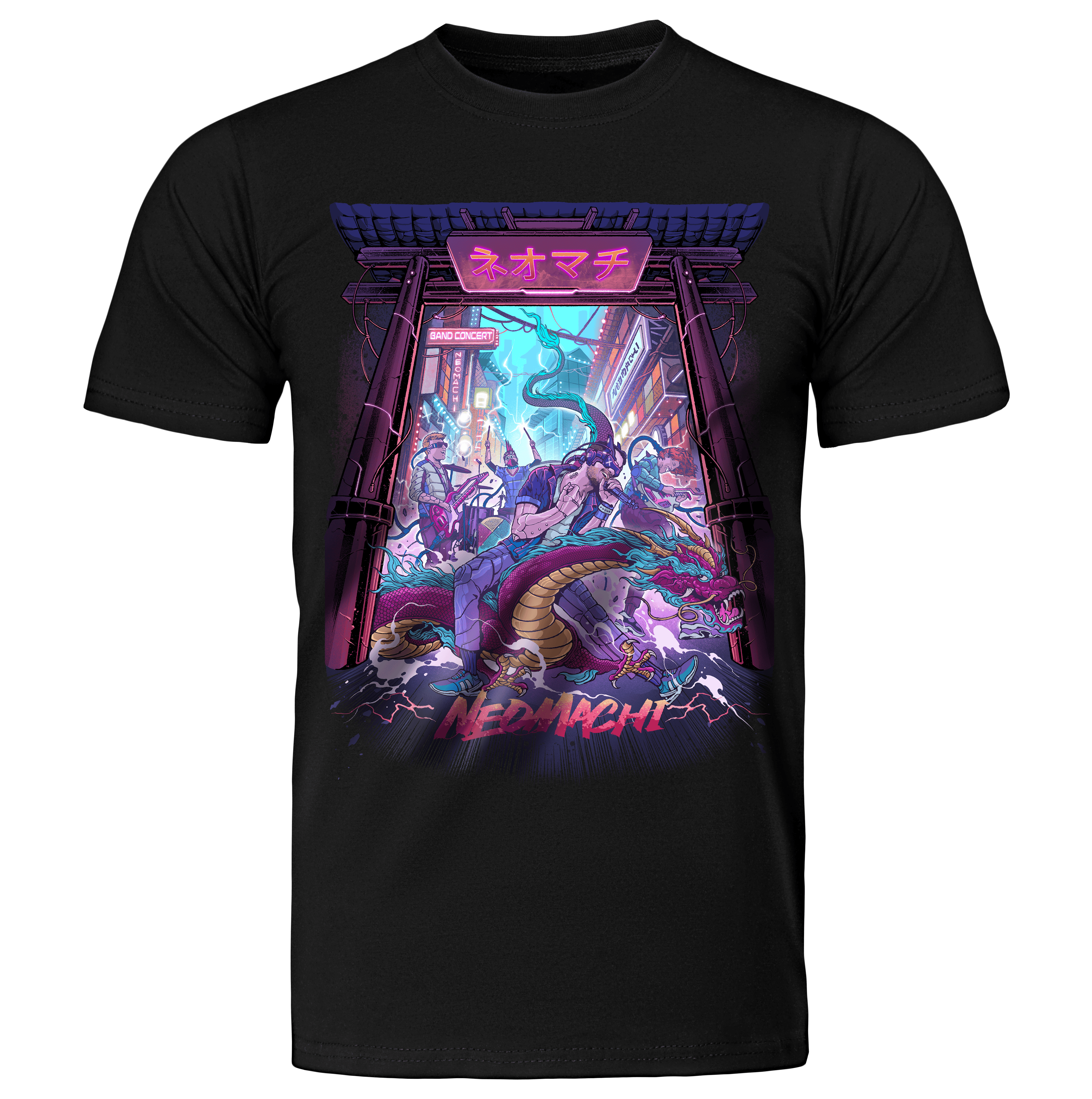 ONGAKU - Front - cyberpunk t-shirt - Neomachi