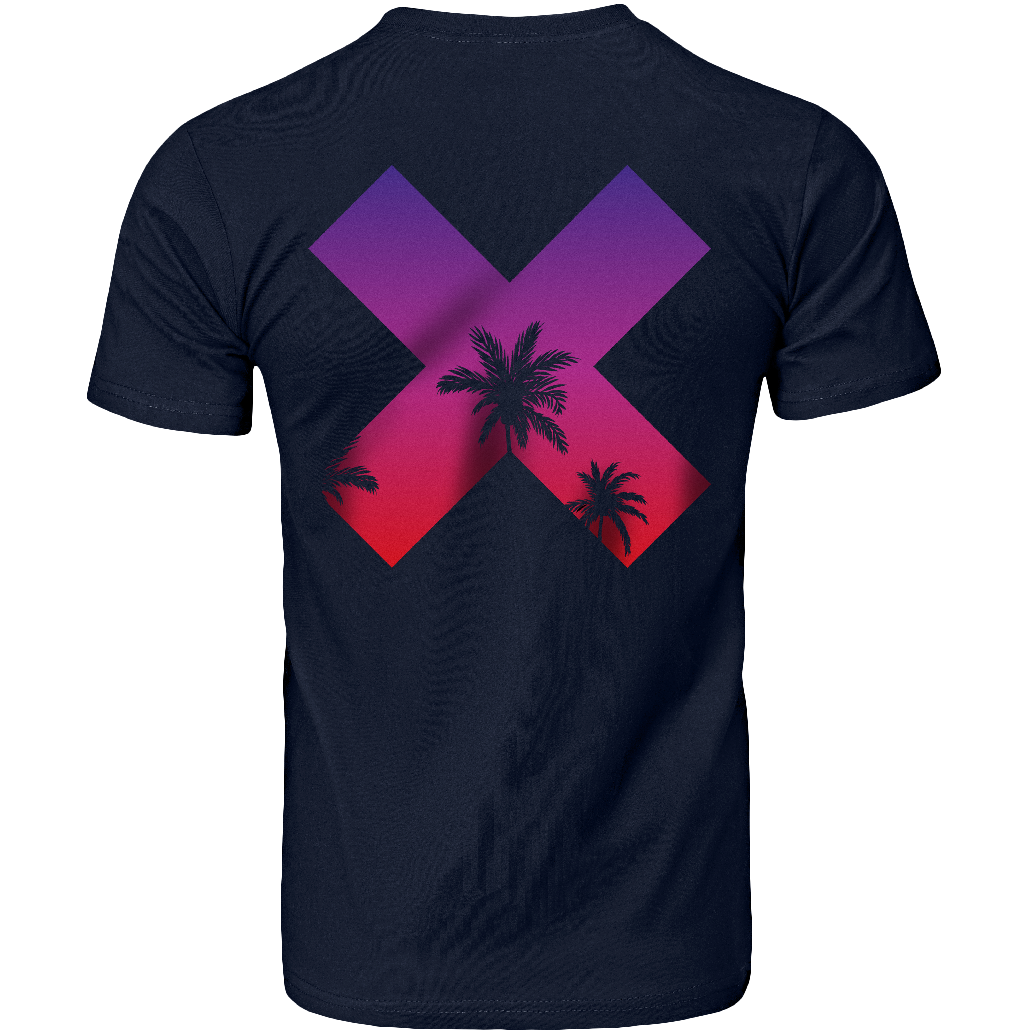 Kōsa: T-shirt - Navy - Model Back - cyberpunk t-shirt - Neomachi