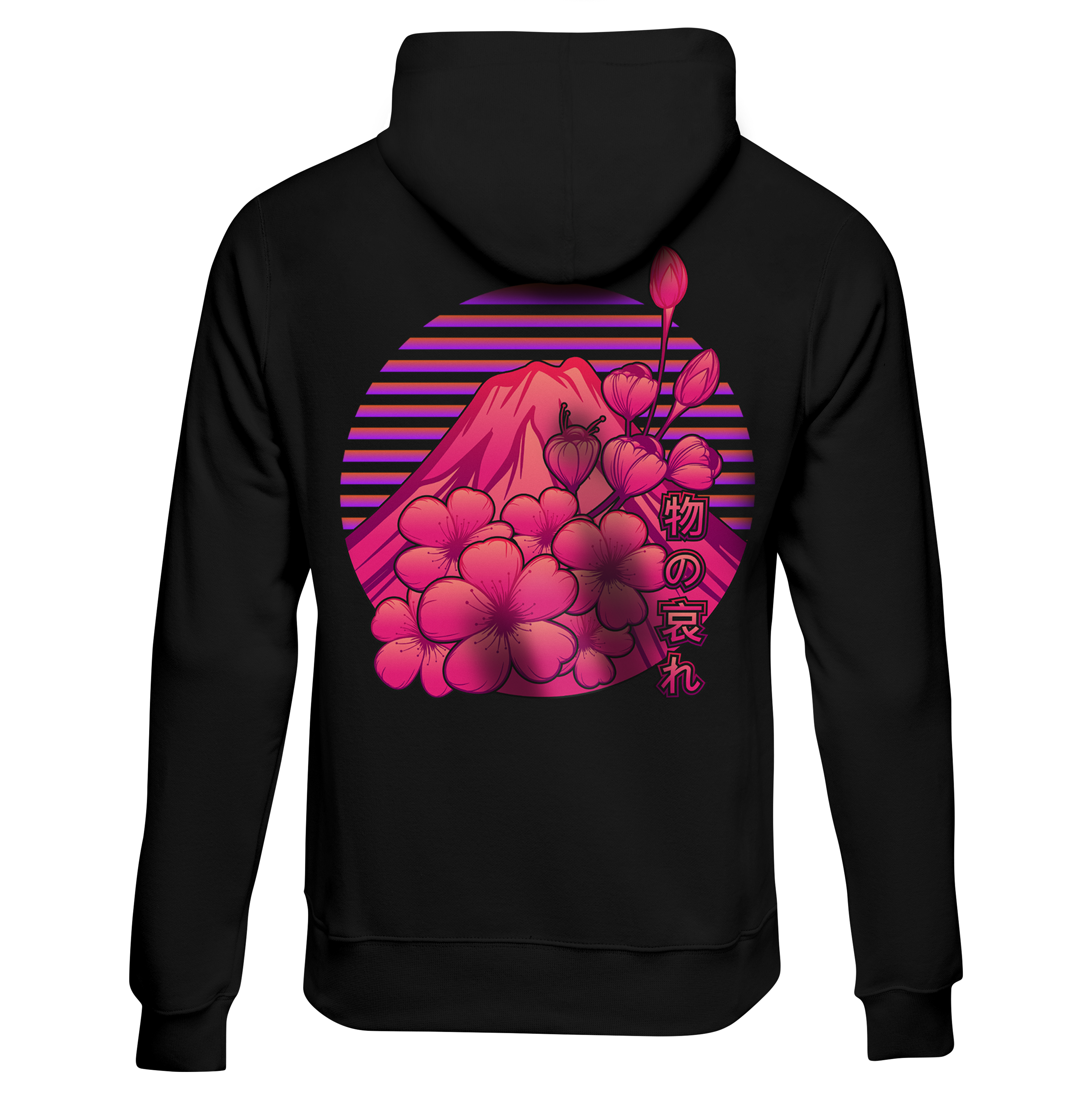 Fuji hoodie - Black - Back - cyberpunk Hoodie - Neomachi