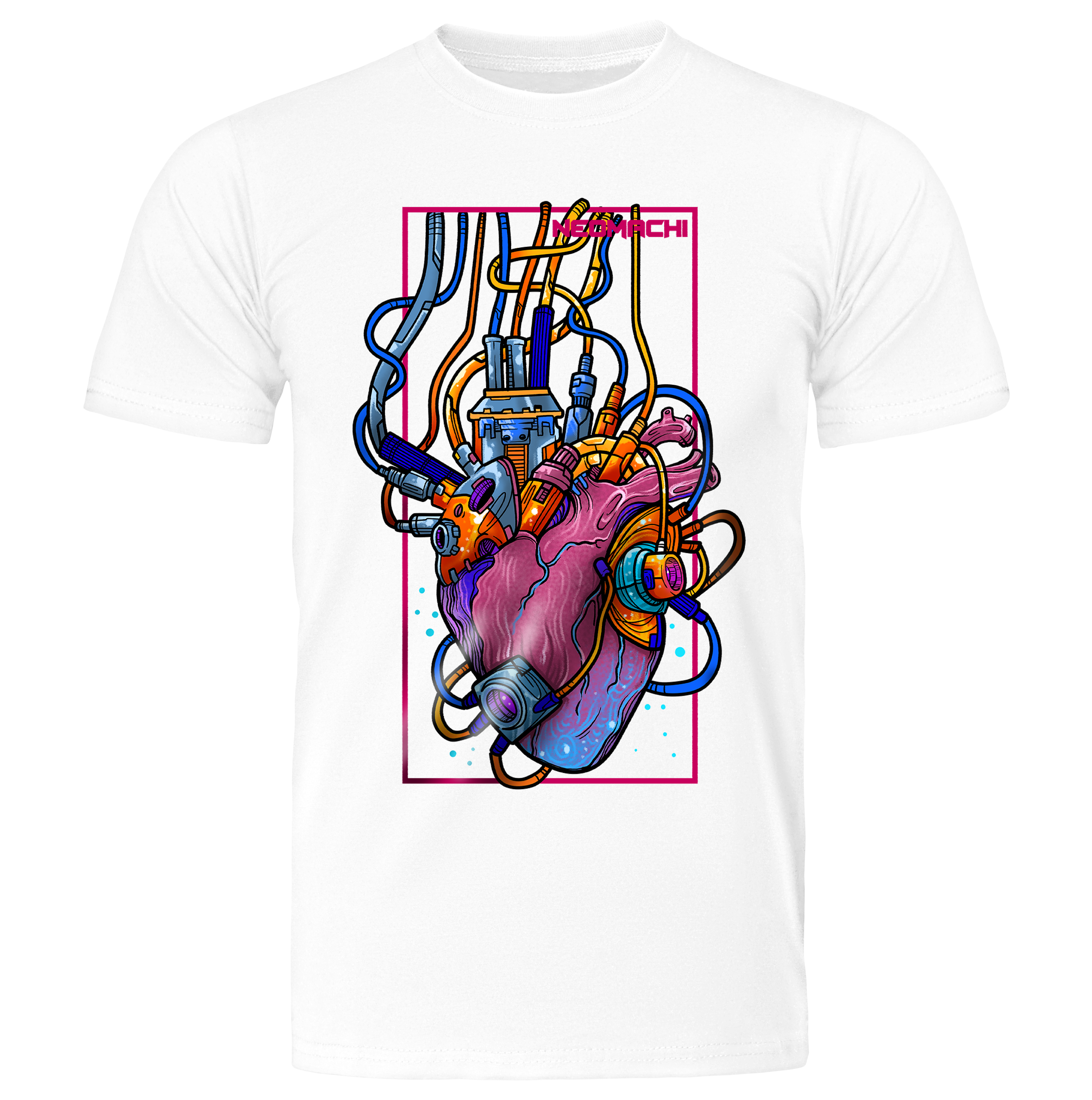 SHINZO: T-SHIRT - White - Front - cyberpunk t-shirt - Neomachi