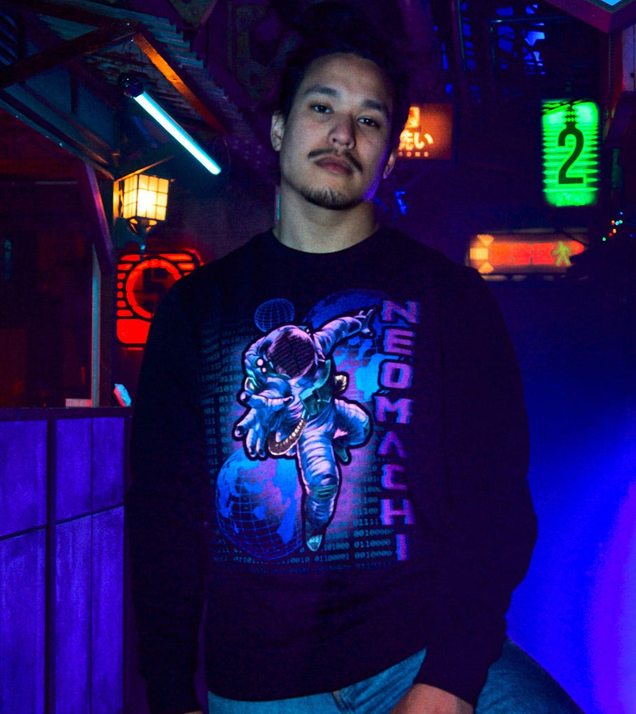 SAIBĀSUPĒSU: SWEATER - Black - Model Front - cyberpunk sweaters - Neomachi