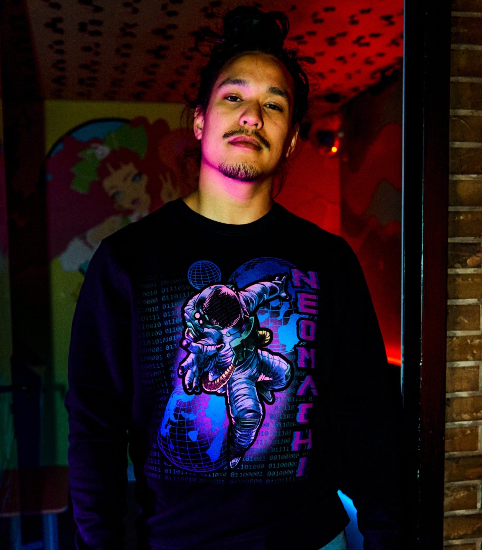 SAIBĀSUPĒSU: SWEATER - Black - Model Front - cyberpunk sweaters - Neomachi