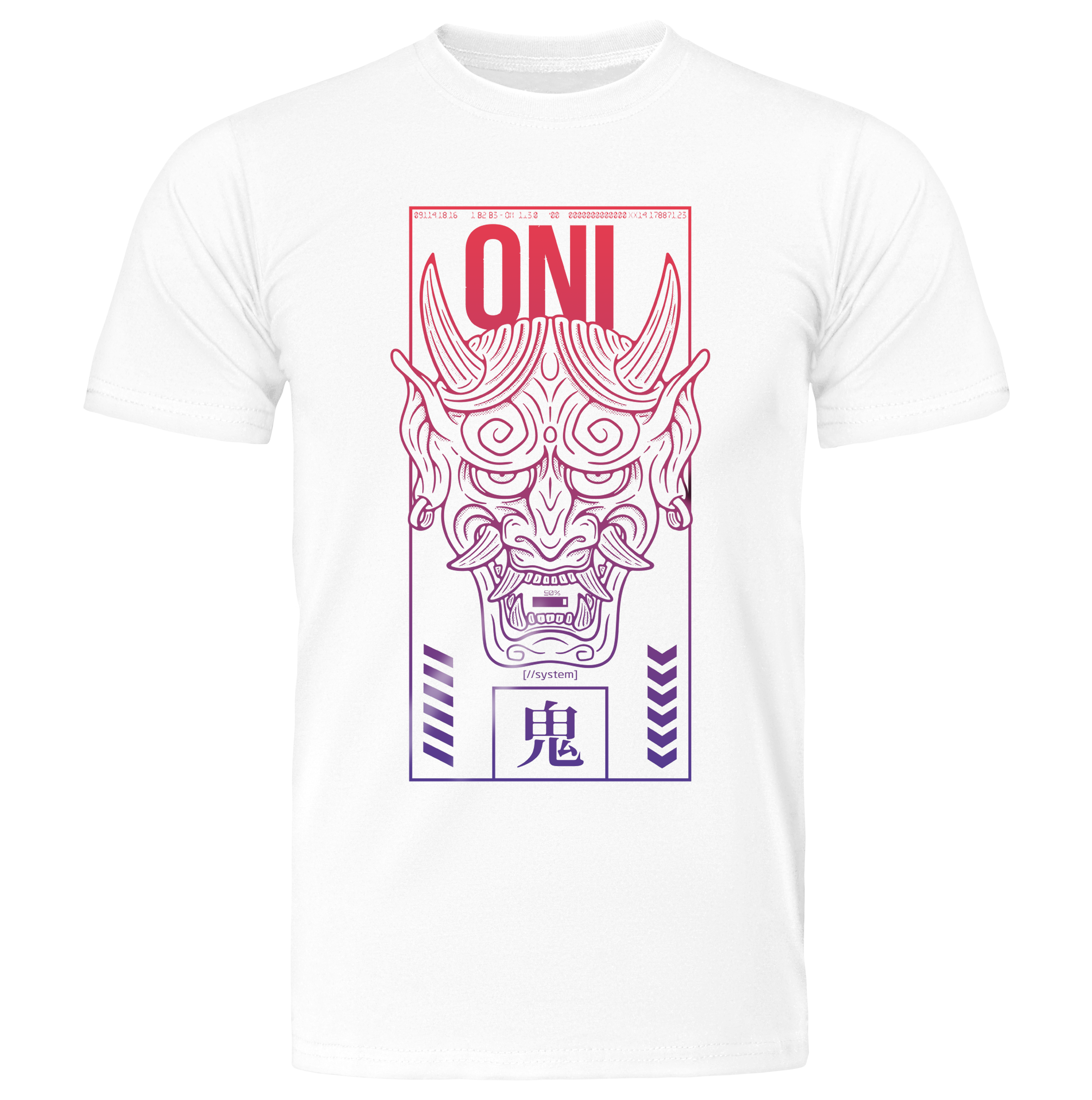 Akuma t-shirt - White - front - cyberpunk t-shirt - Neomachi