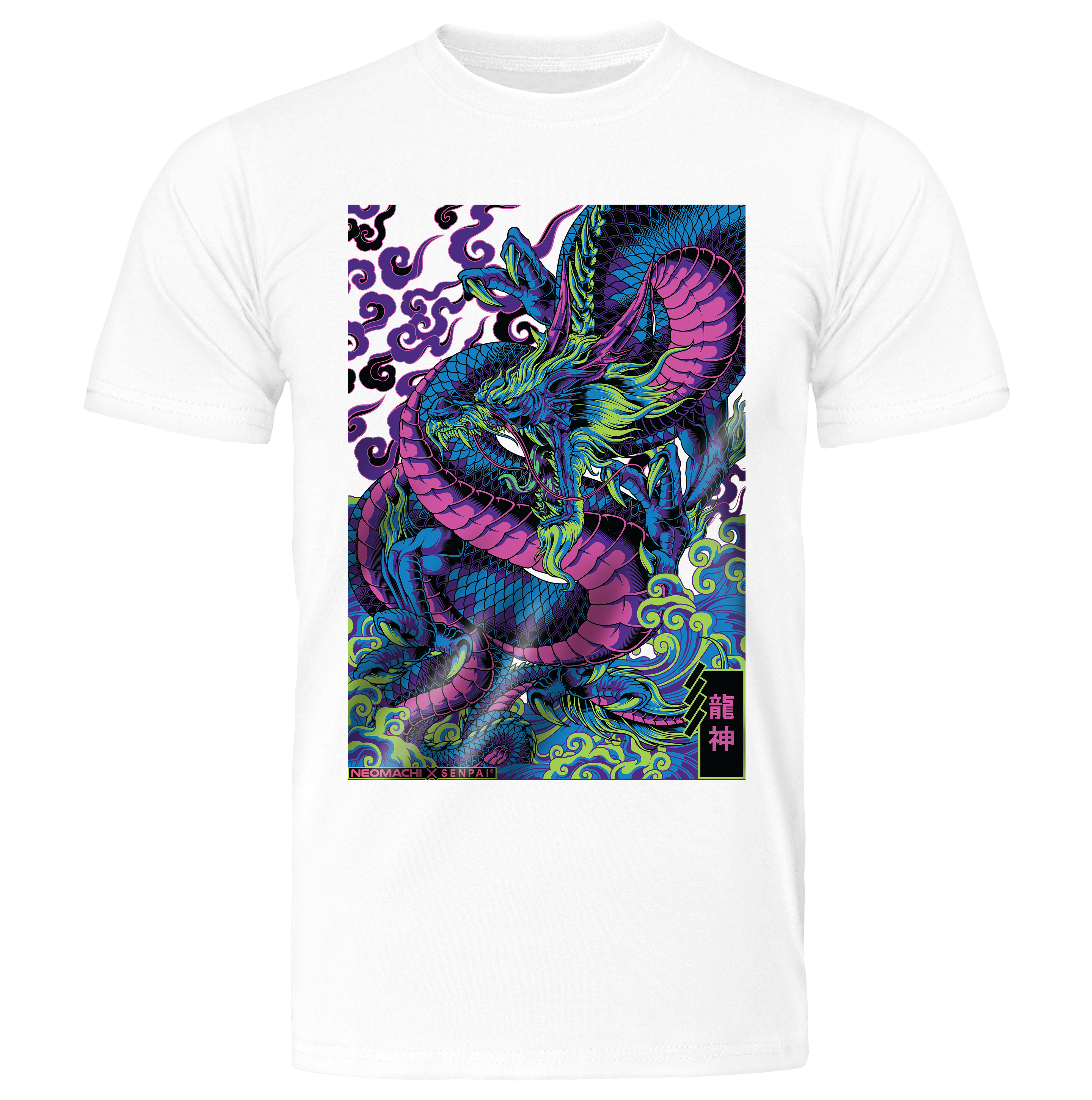 RYUJIN: T-SHIRT - White - Front - cyberpunk t-shirt - Neomachi