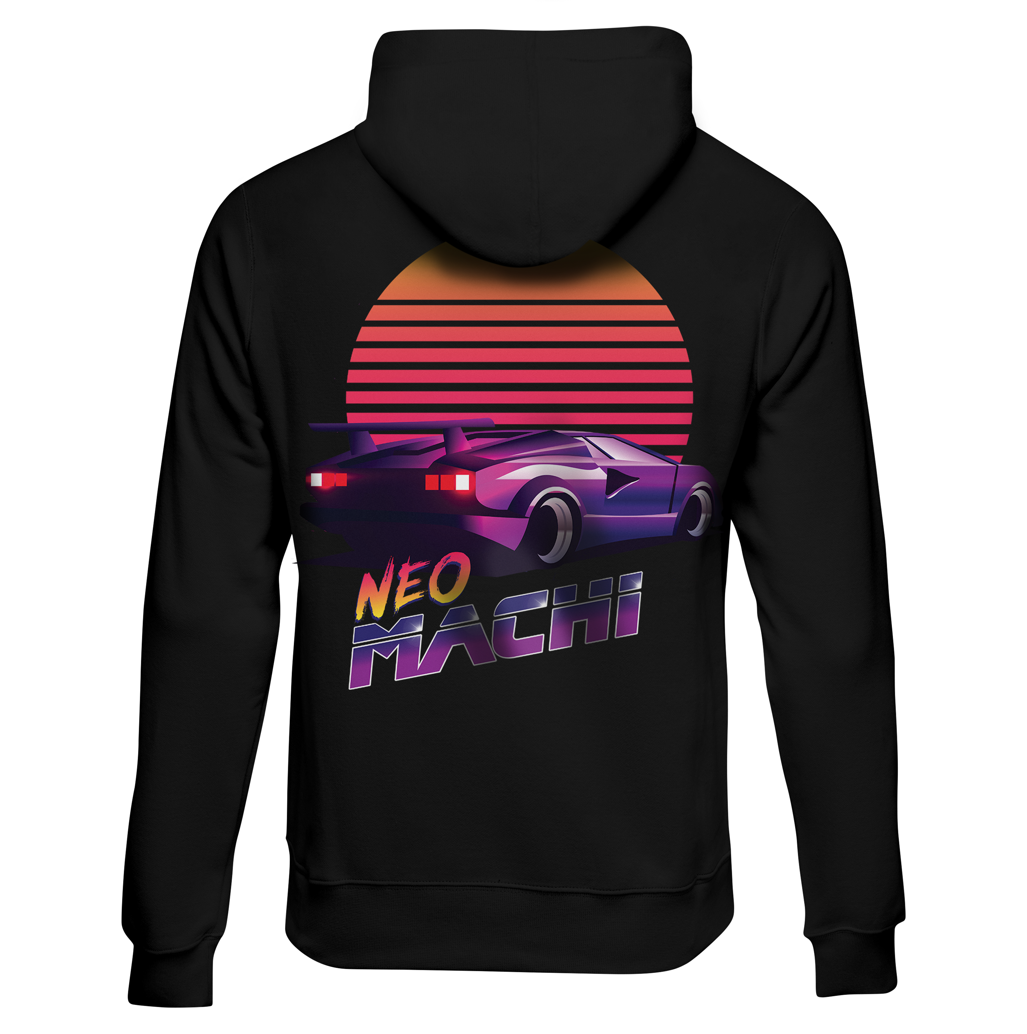 Hayai Hoodie - Black - Back - cyberpunk Hoodie - Neomachi