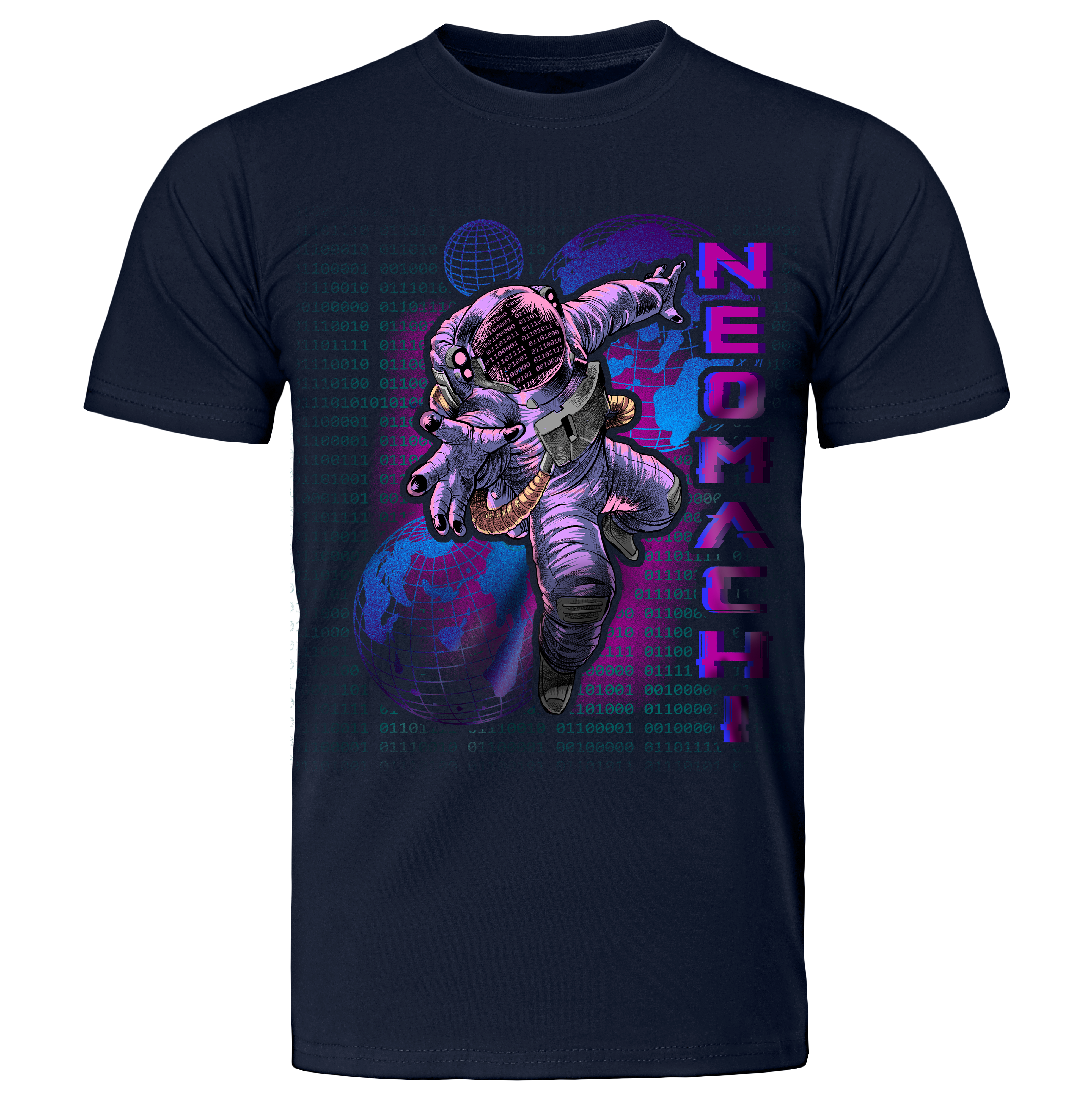 SAIBĀSUPĒSU: T-SHIRT - Navy - Front - cyberpunk t-shirt - Neomachi