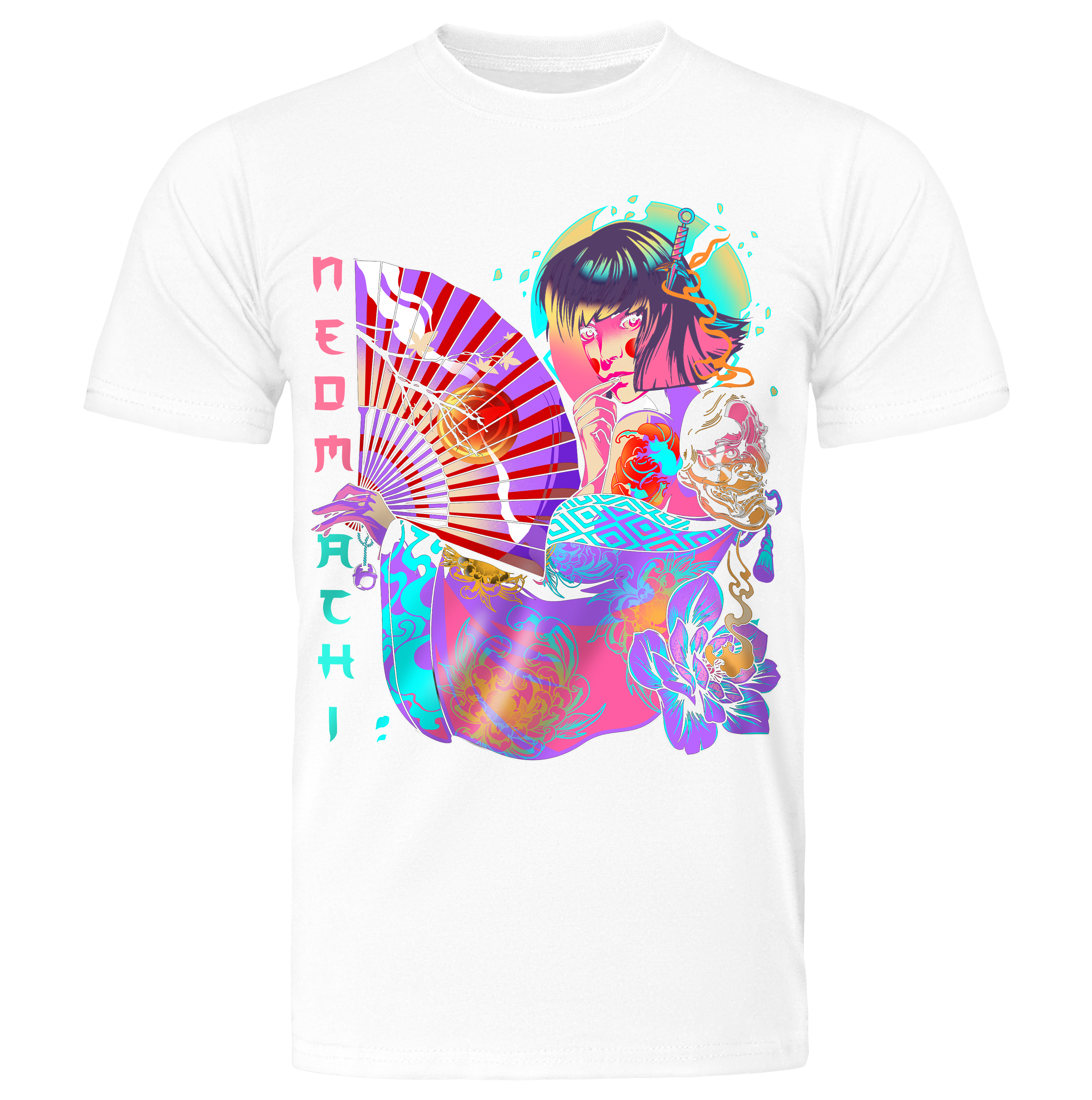 SENSU: T-SHIRT - White - Front - cyberpunk t-shirt - Neomachi