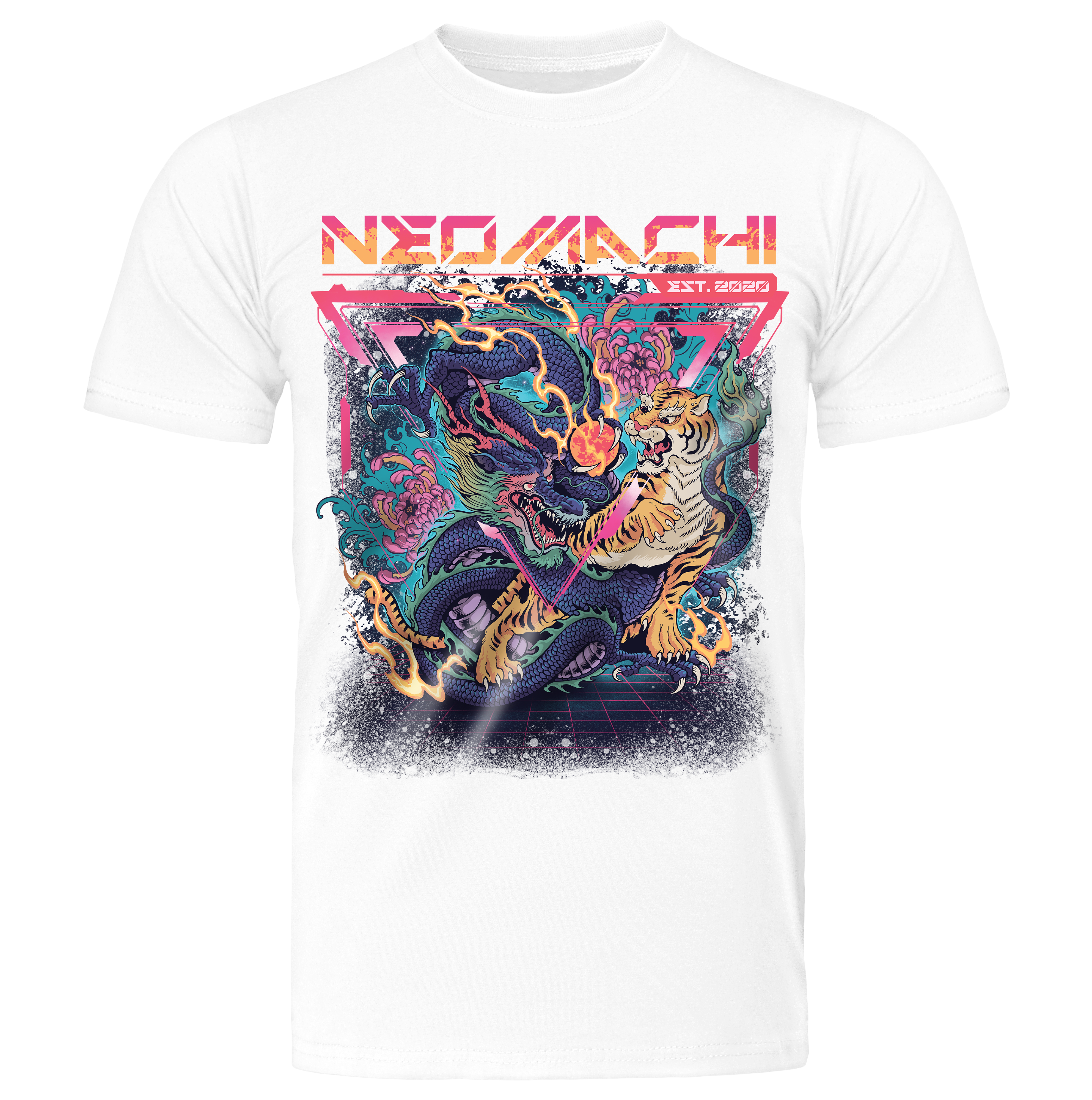 SENTŌ: T-SHIRT - White - Front - cyberpunk t-shirt - Neomachi