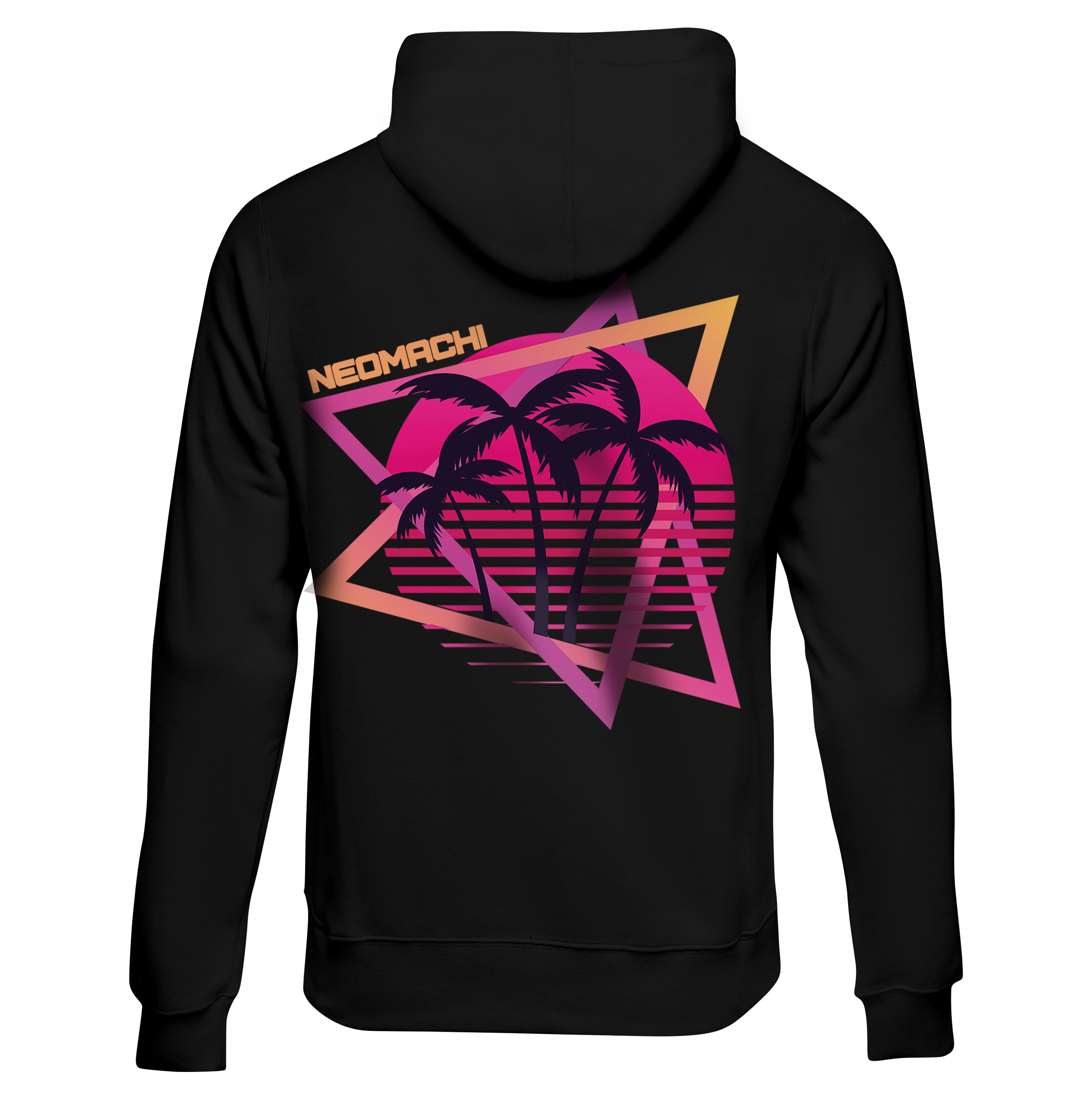 Fumi Hoodie - Black - Back - cyberpunk Hoodie - Neomachi
