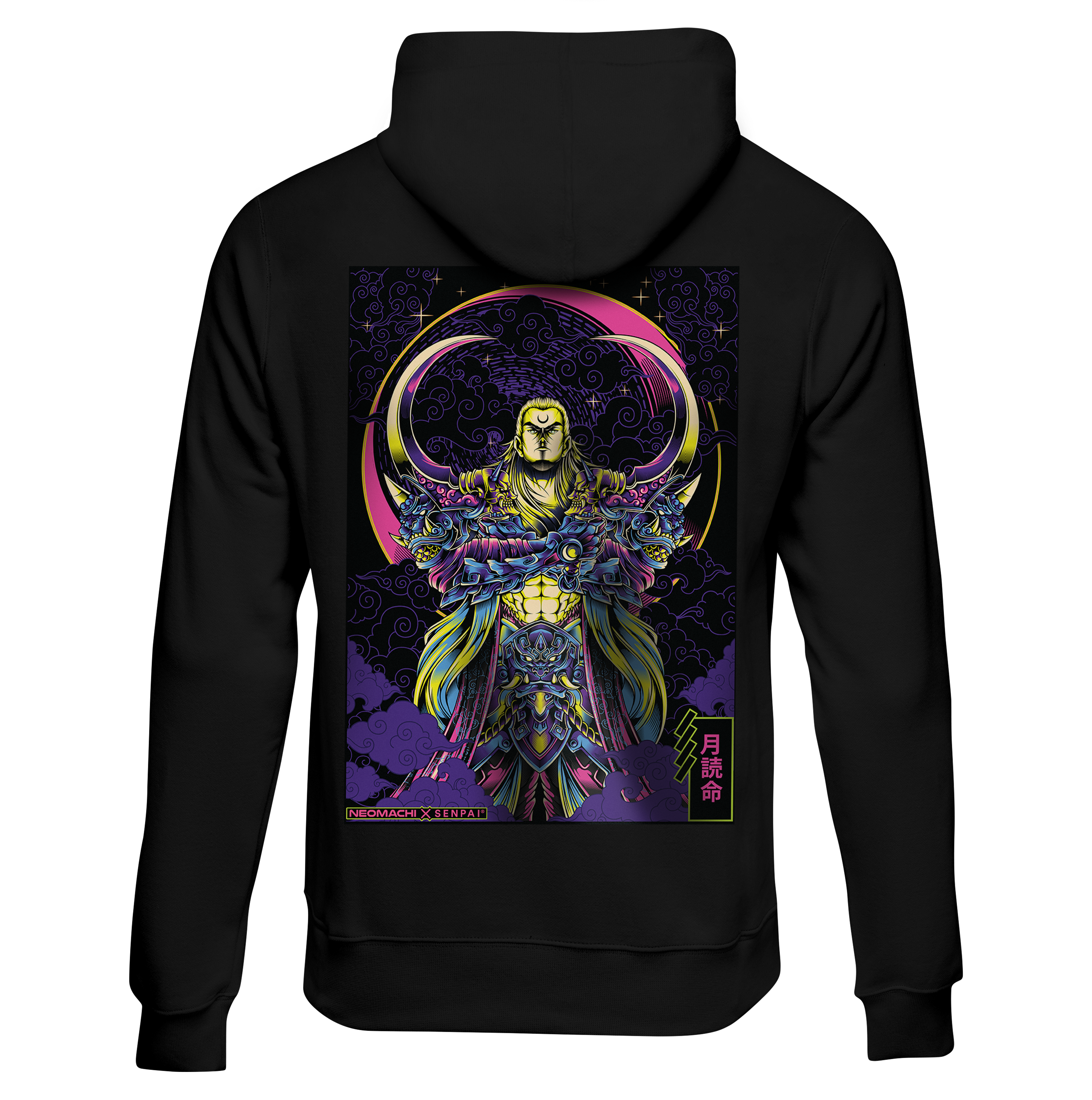 TSUKUYOMI: HOODIE - Black - Back - cyberpunk Hoodie - Neomachi