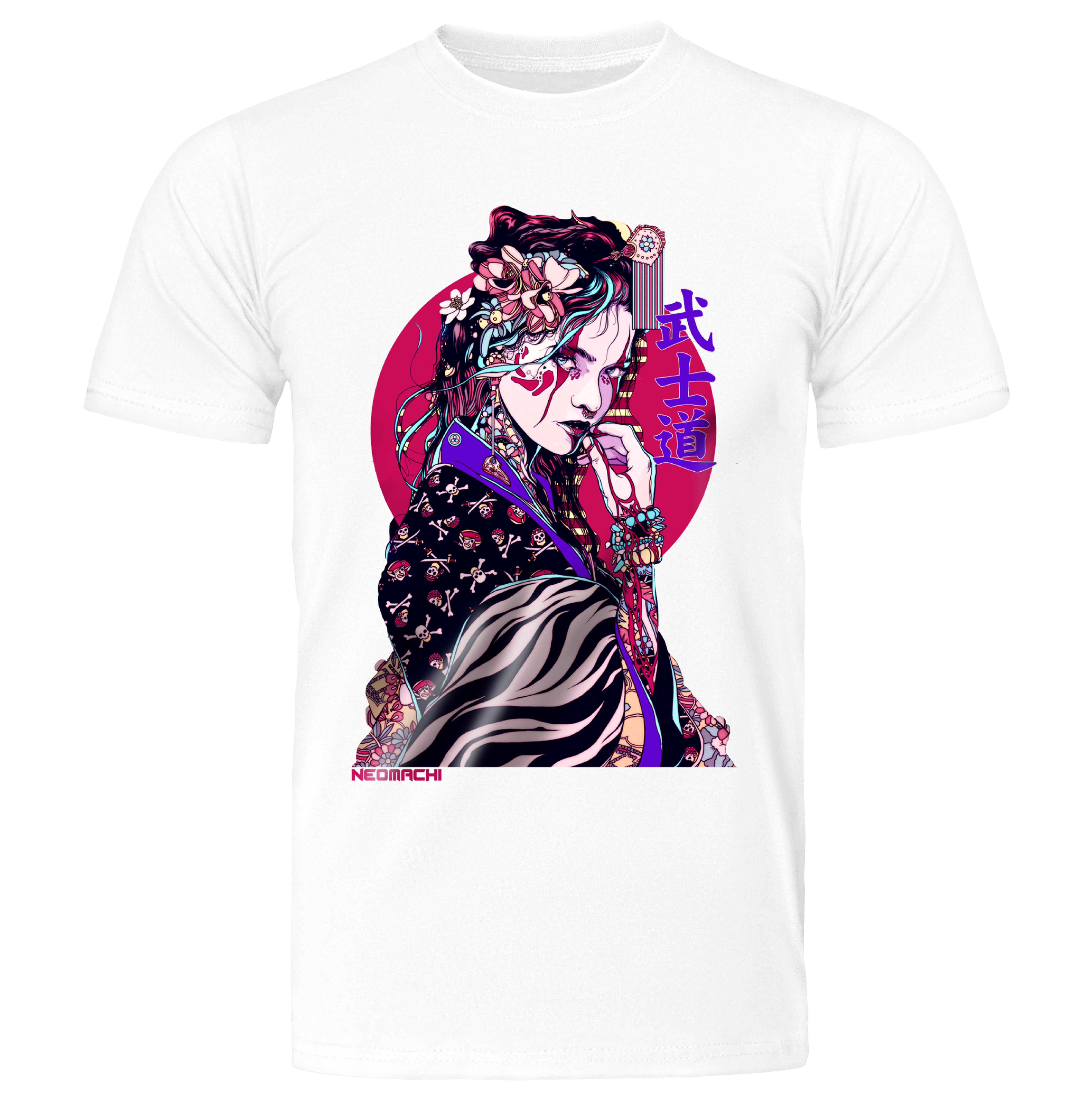 YAKUZAGĀRU: T-SHIRT - White - Front - cyberpunk t-shirt - Neomach