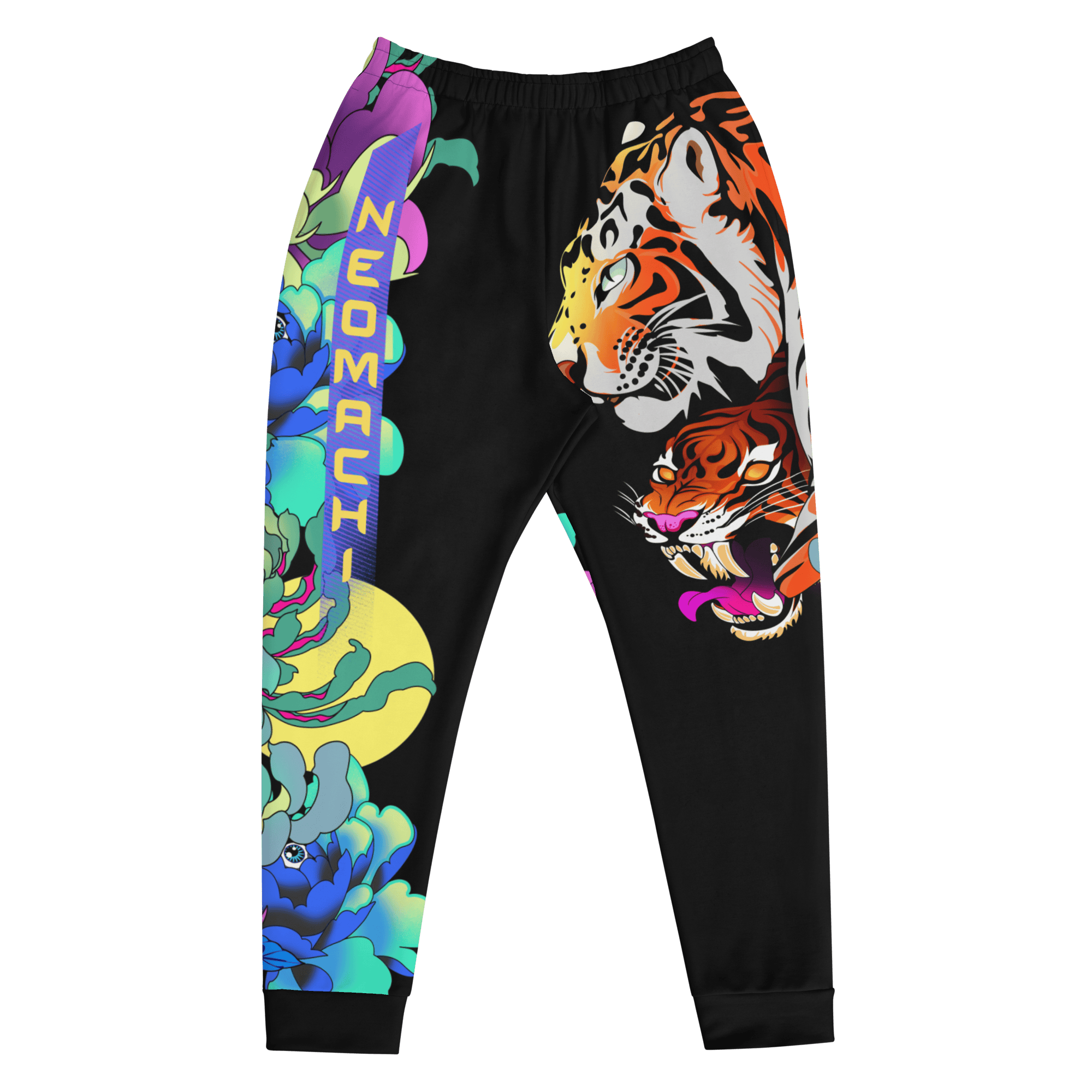 TIGERU: JOGGERS - Black- Front - cyberpunk Joggers - Neomachi