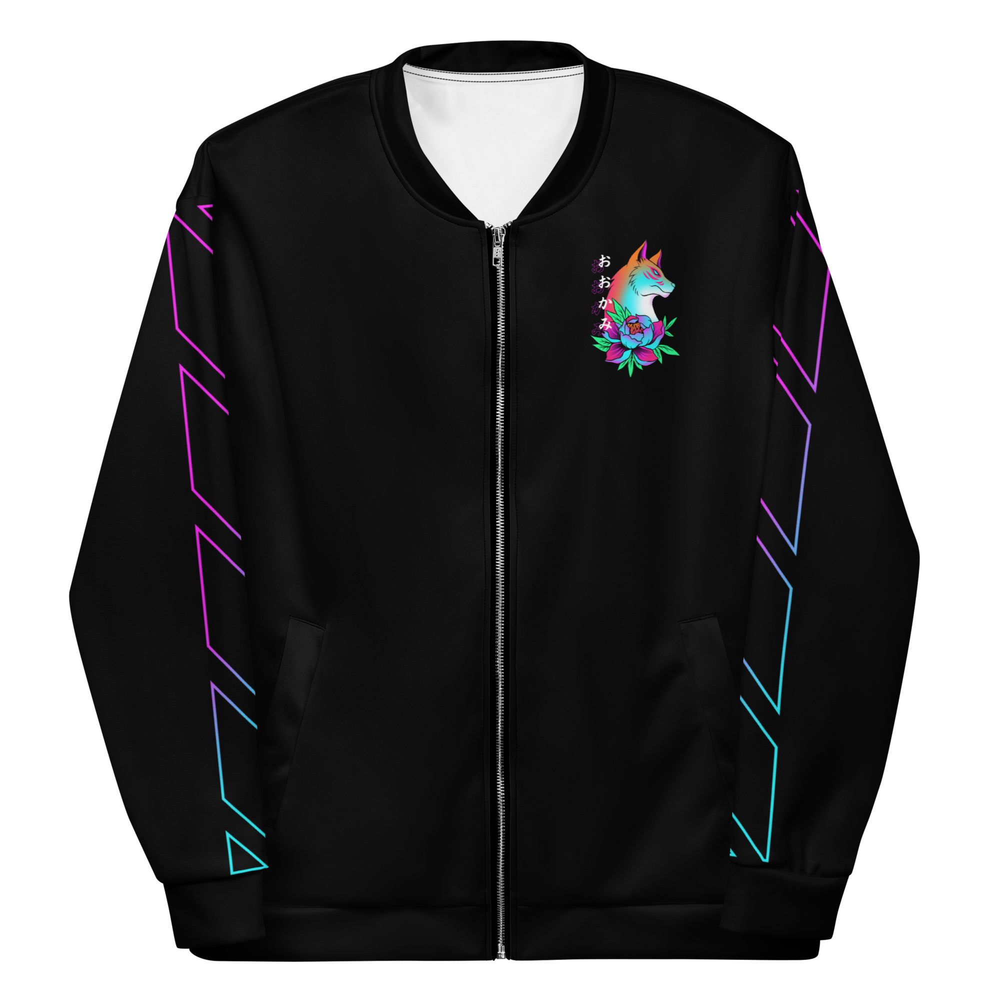 ŌKAMI: BOMBER - Black - front - cyberpunk BOMBER - Neomachi